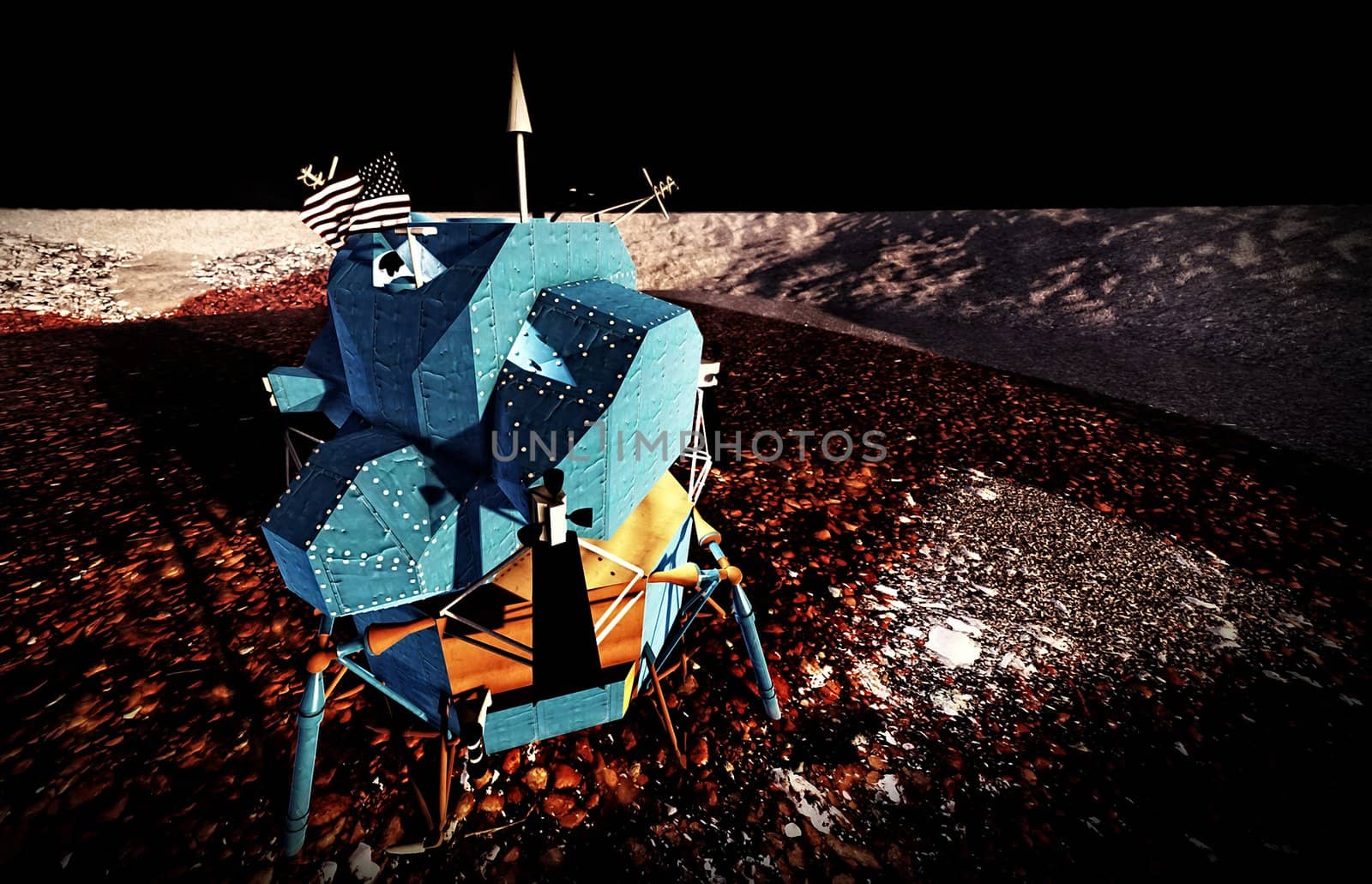 Moon rover on alien planet