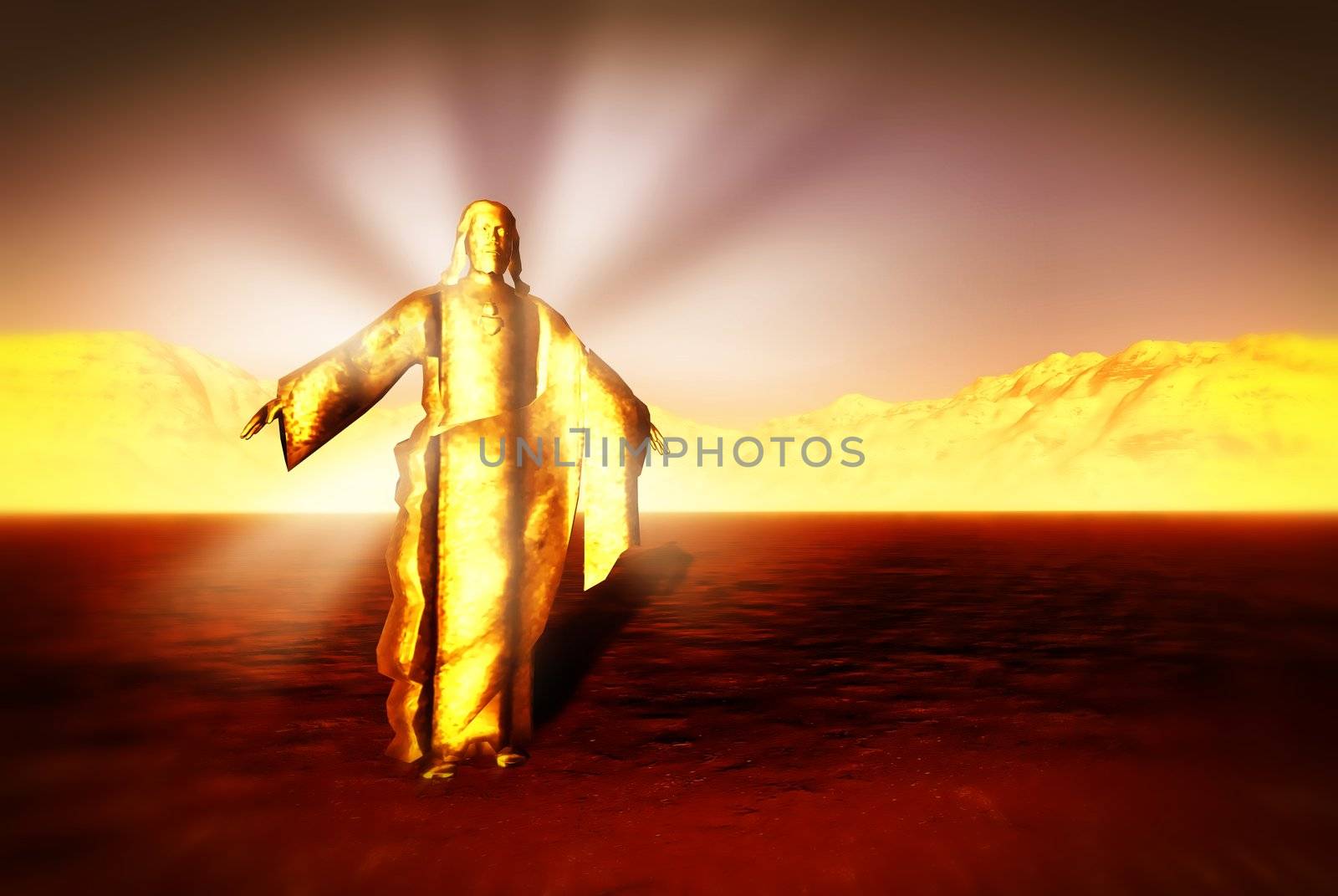 Jesus the Redeemer walking on water