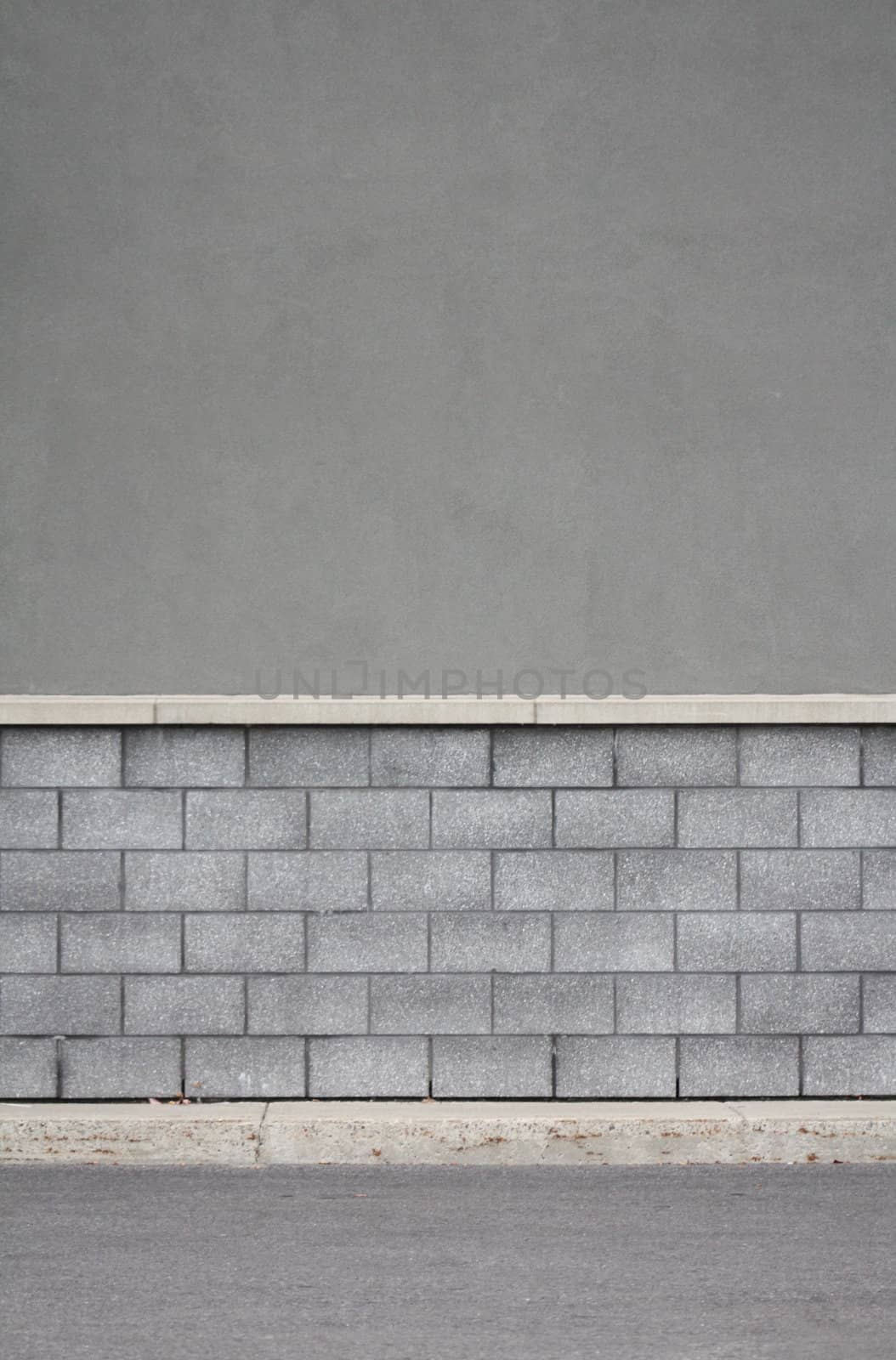 Elevation of an Exterior Gray Brick Wall