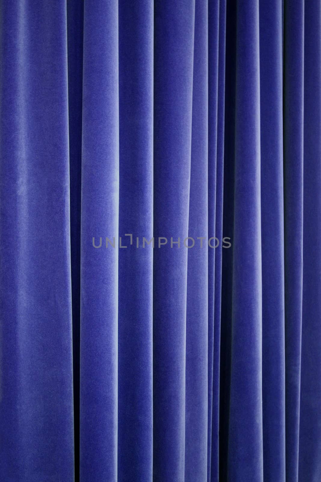 Blue Theater Velvet Curtain Closeup