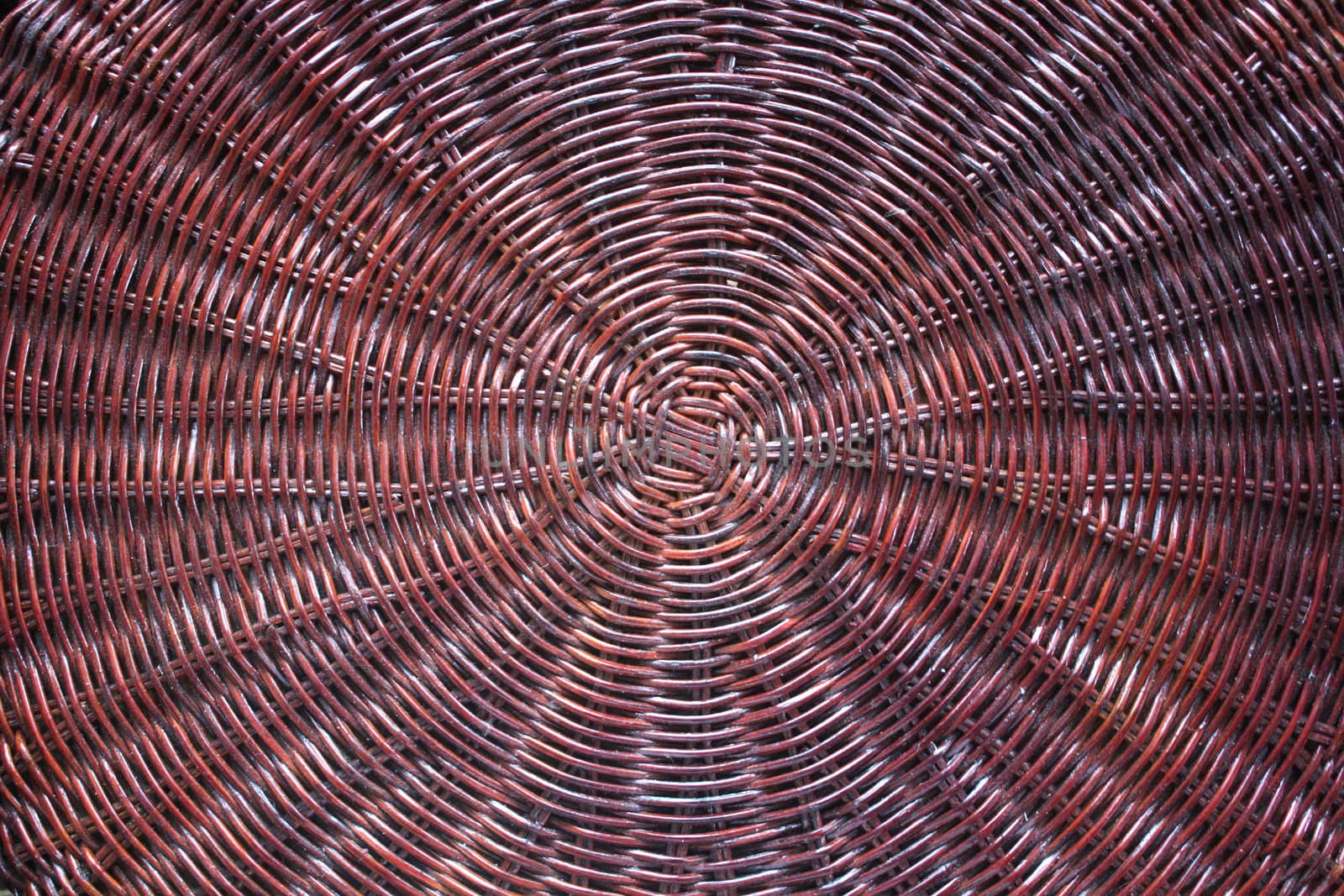 Burgundy Wicked Rattan Basket Details