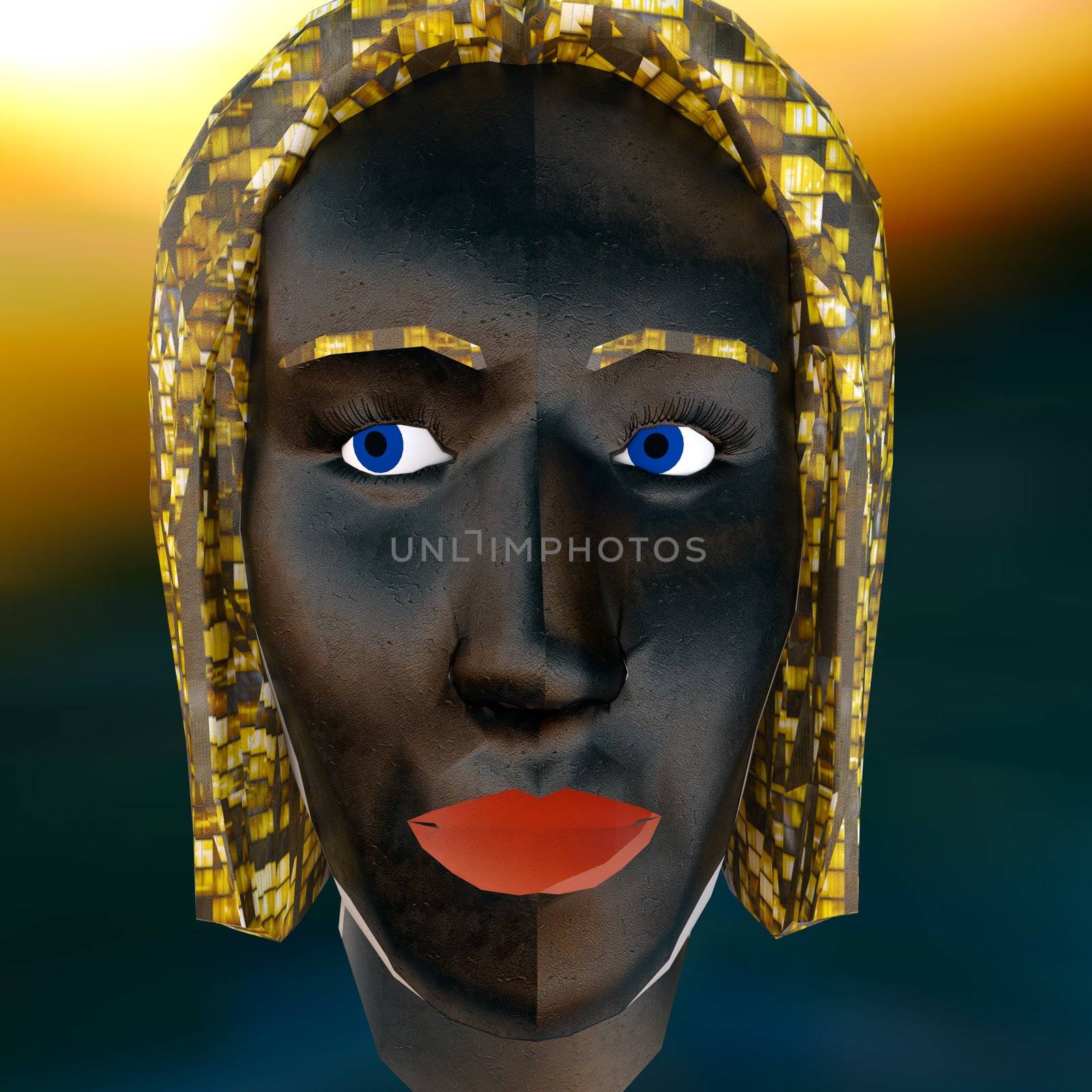 African ritual voodoo mask isolated