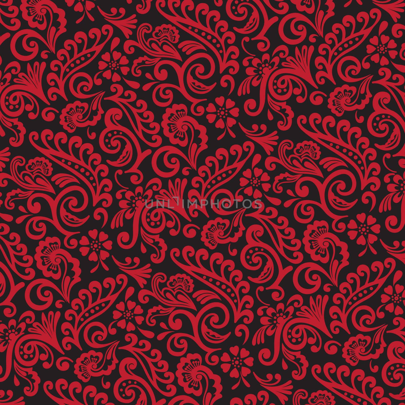 Red and Black Victorian Wallpaper Background