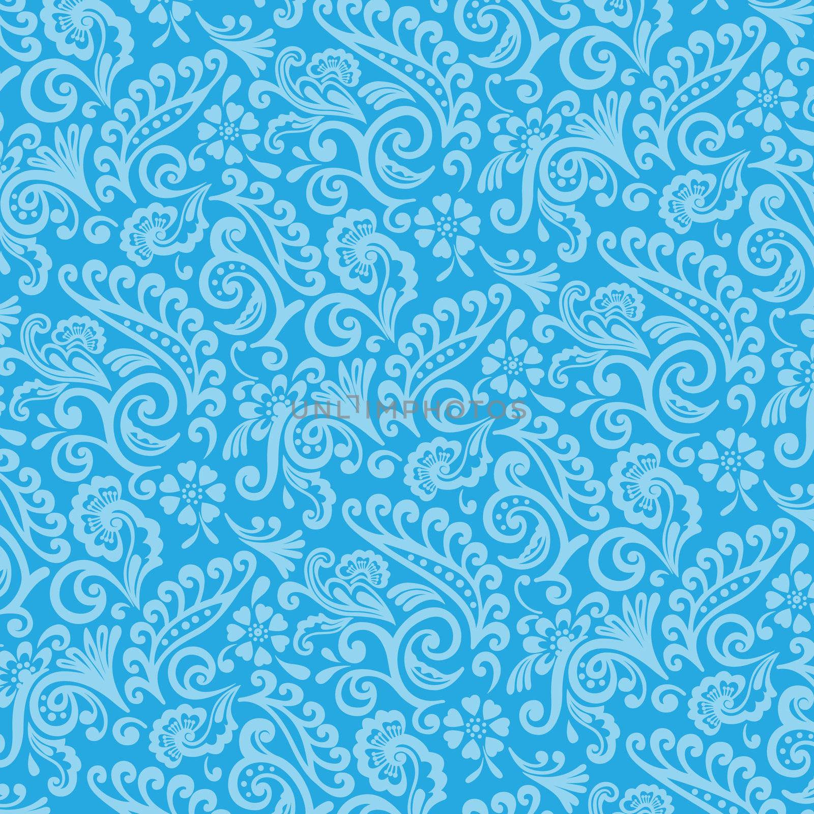 Blue and Cyan Victorian Wallpaper Background