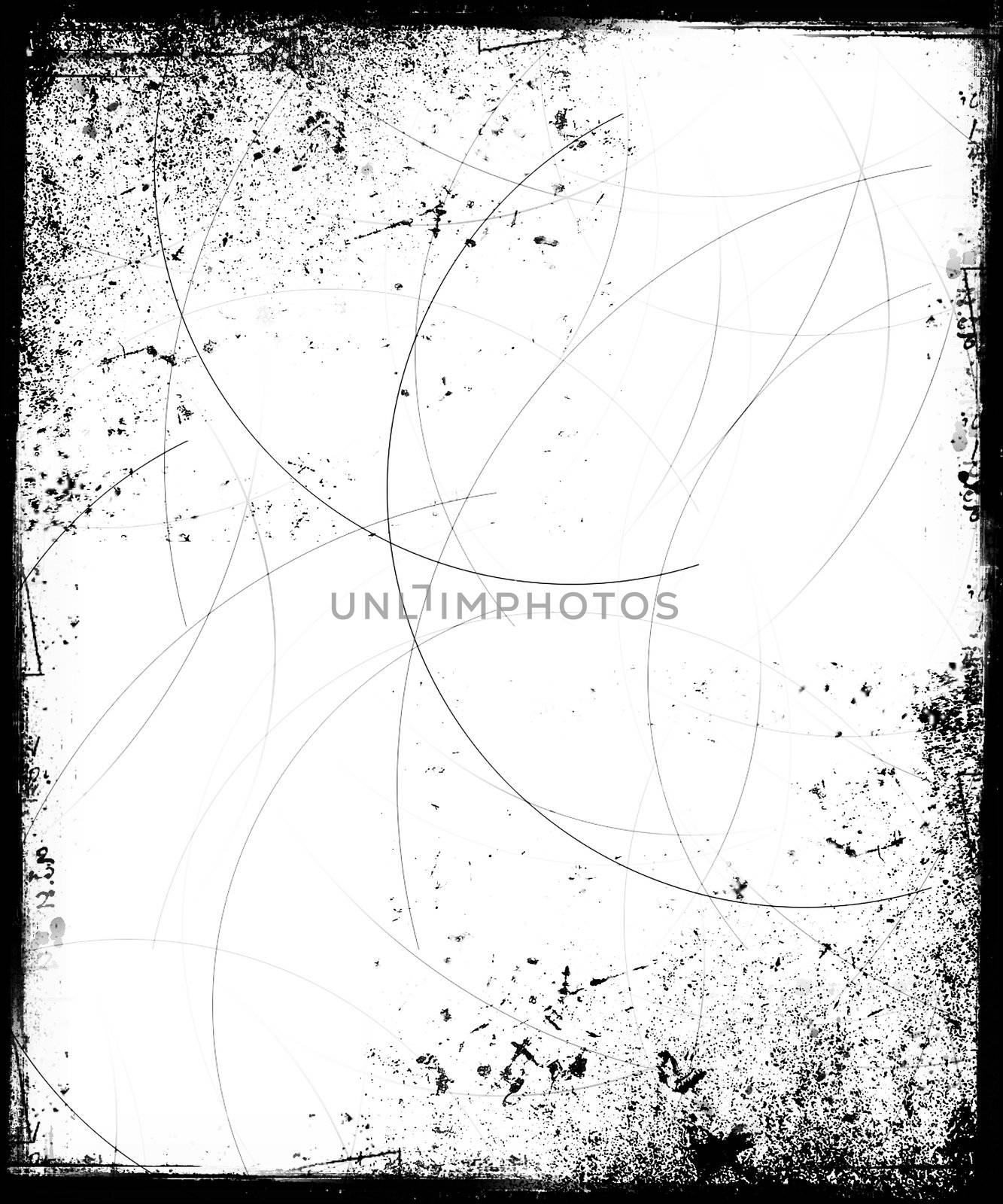 Black and White Grunge Frame with Scratches
