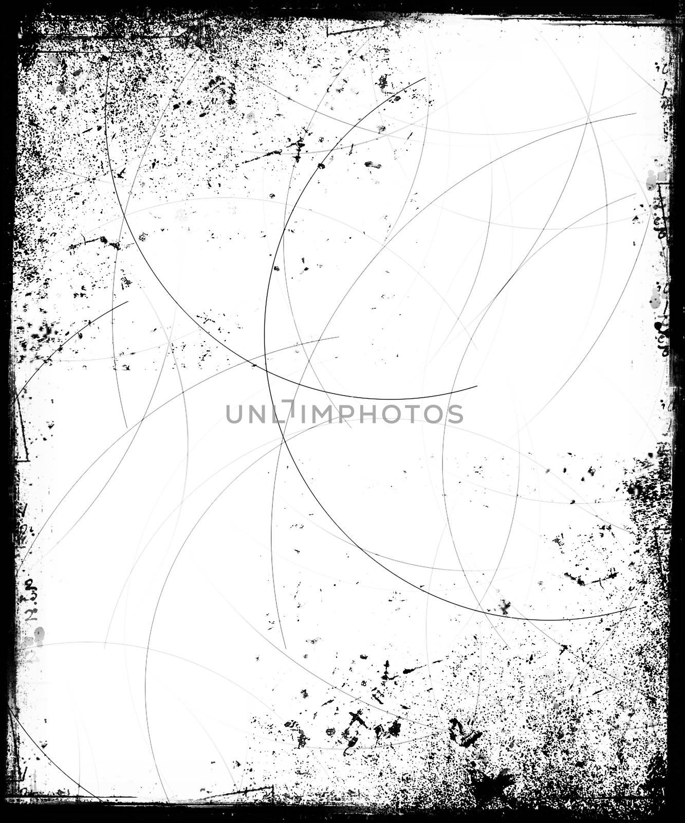 Black and White Grunge Frame with Scratches