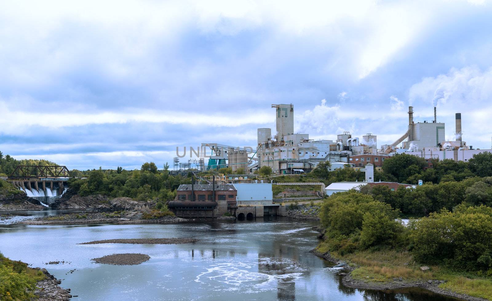 When entering Manitoulin Island the old Domtar paper mill.