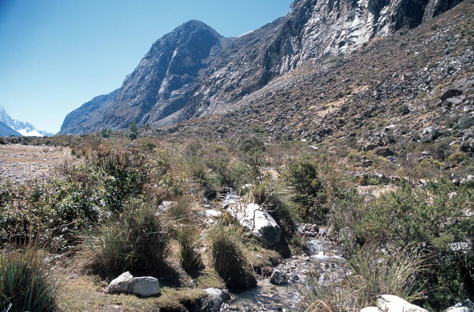 Peruvian rocky mountain in a landscape view