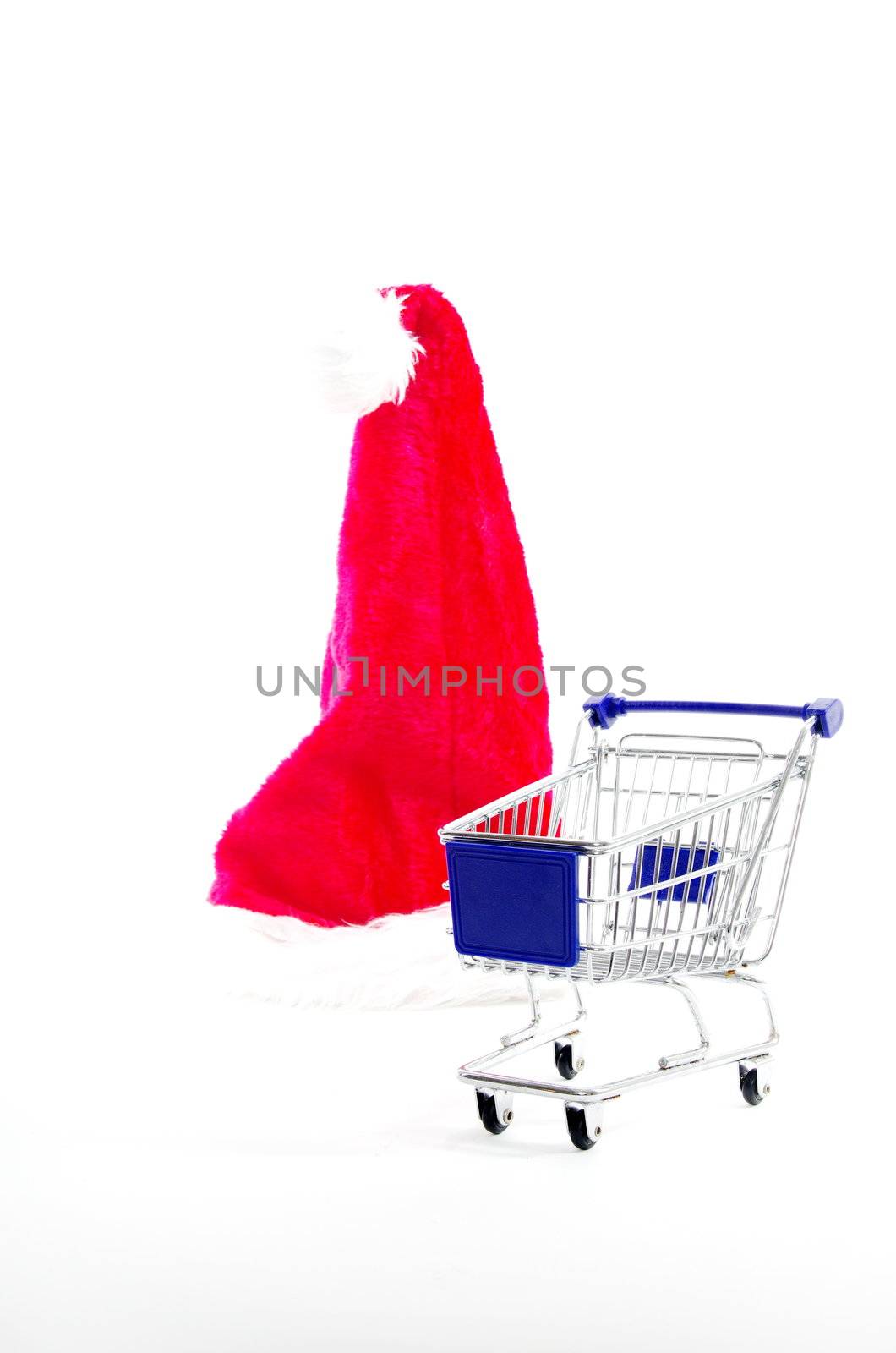 Christmas xmas shopping isolated on white background