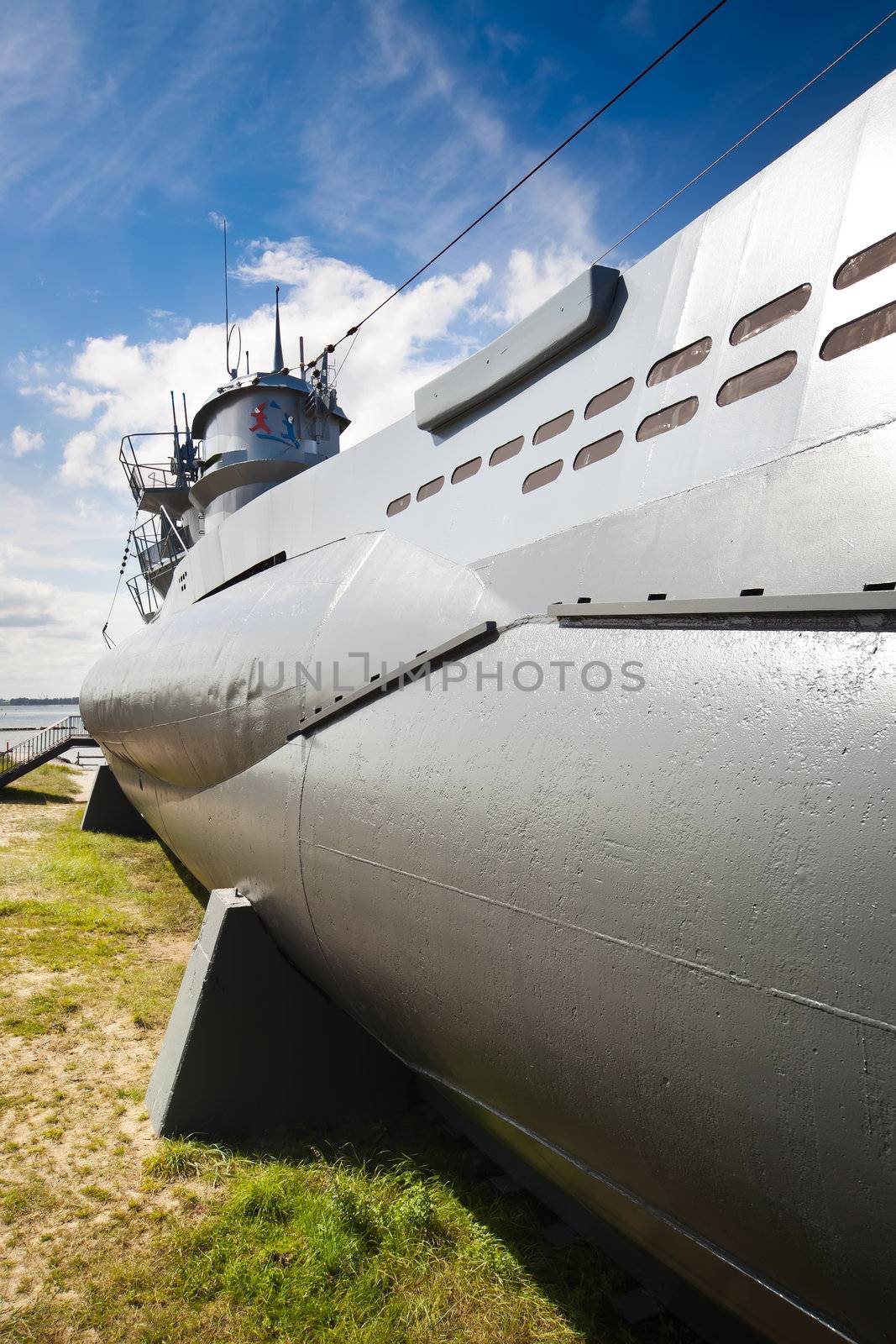 German world war 2 submarine type VIIC/41 -  ultra wide angle photo