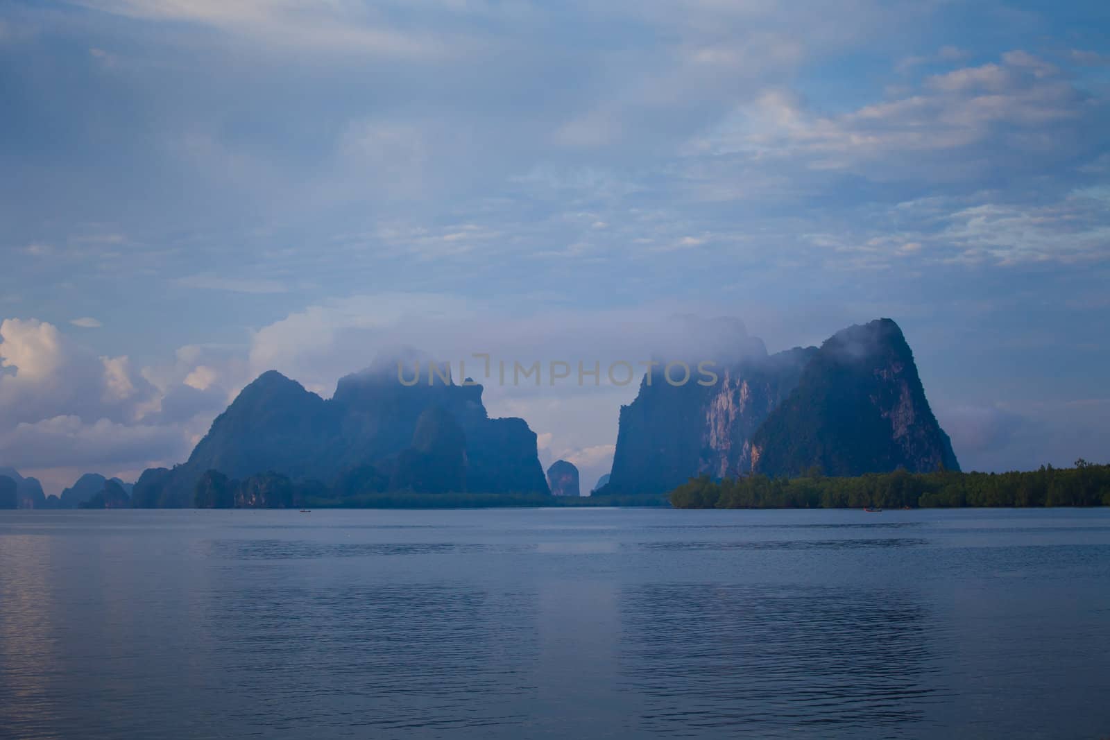 Beautiful tropical sea and mountain in Thailand
