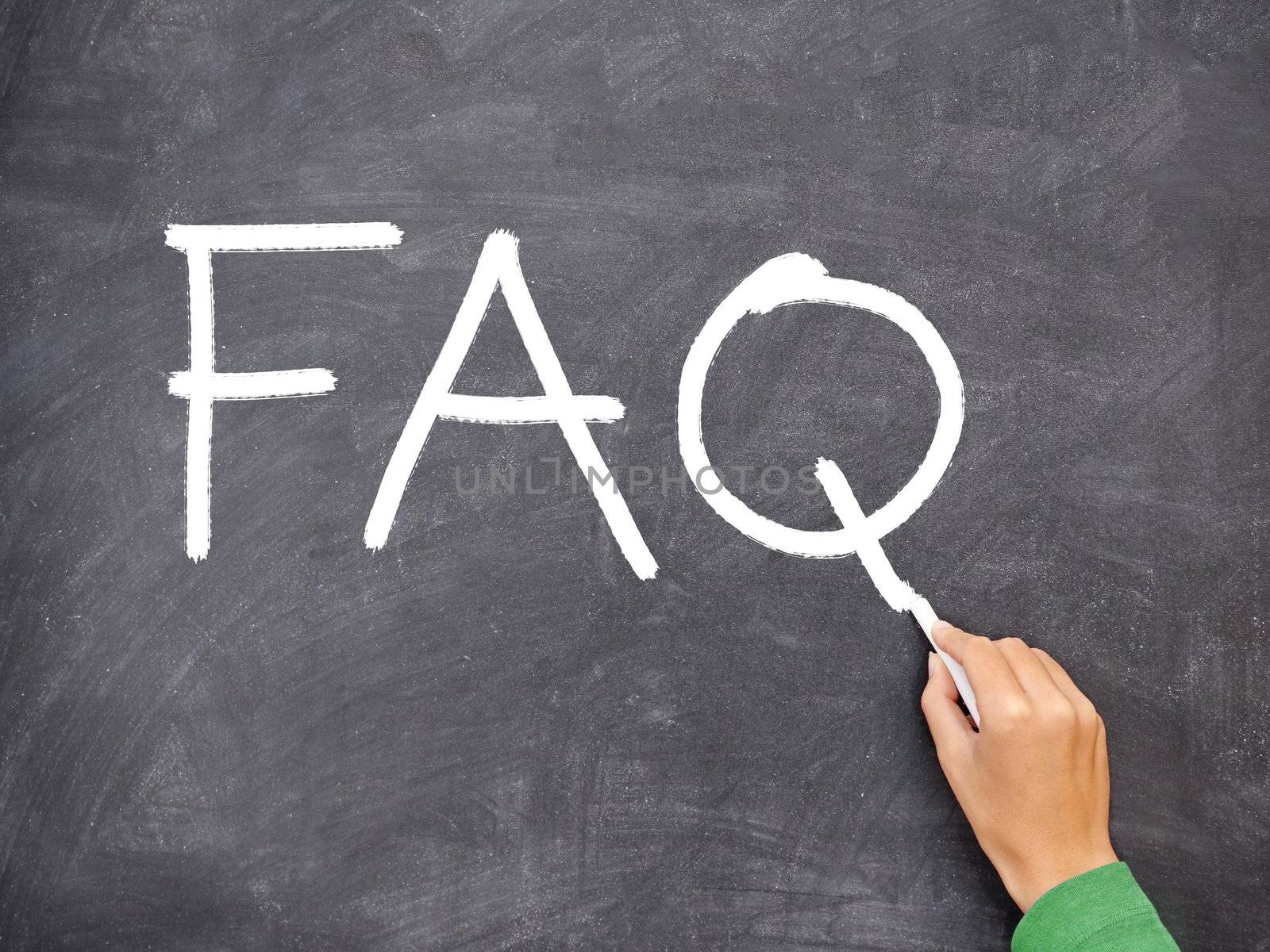 FAQ, question blackboard by Maridav