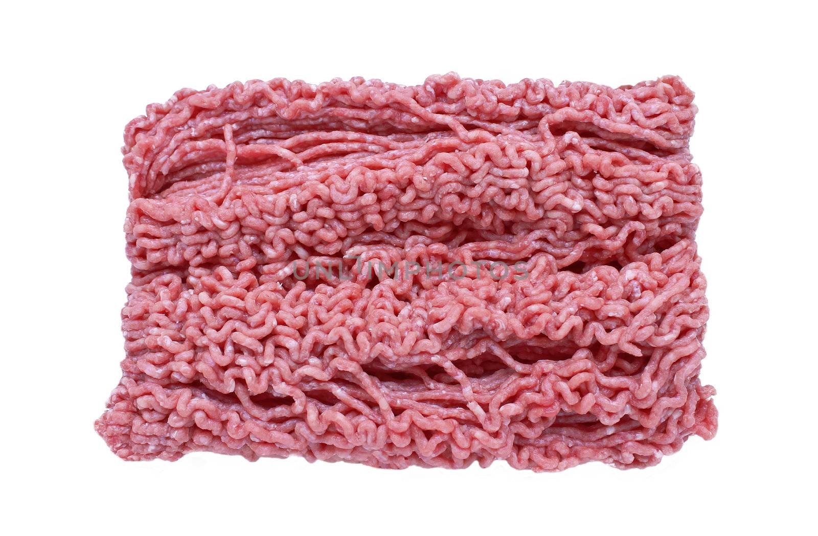 Minced meat on white background