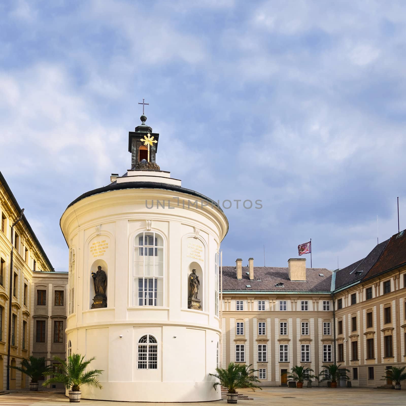 Chapel Of St. Cross In Second Courtyard In Prague Castle