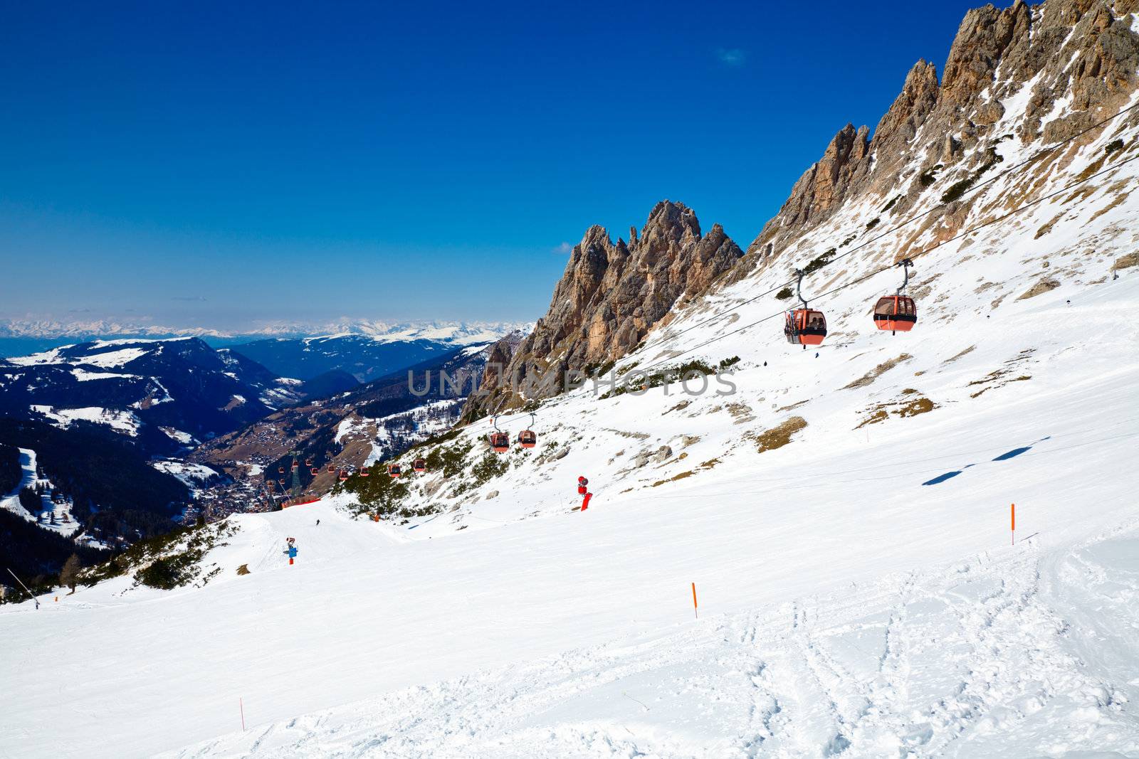 View of a ski resort area in Italy