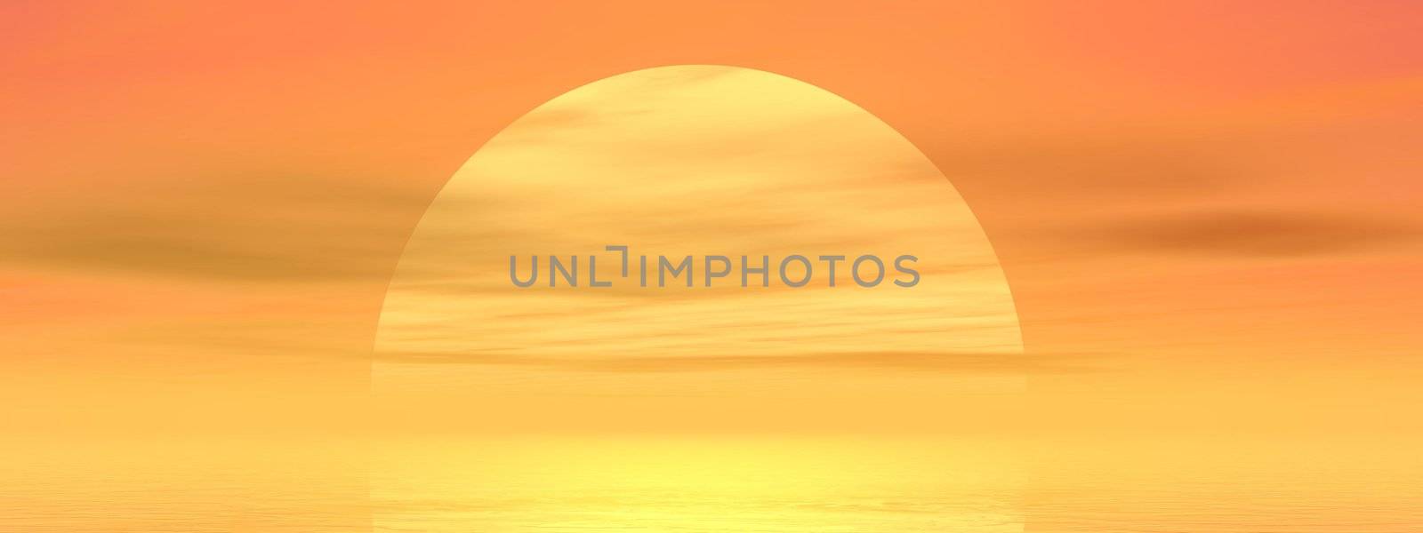 Sunset over ocean by Elenaphotos21