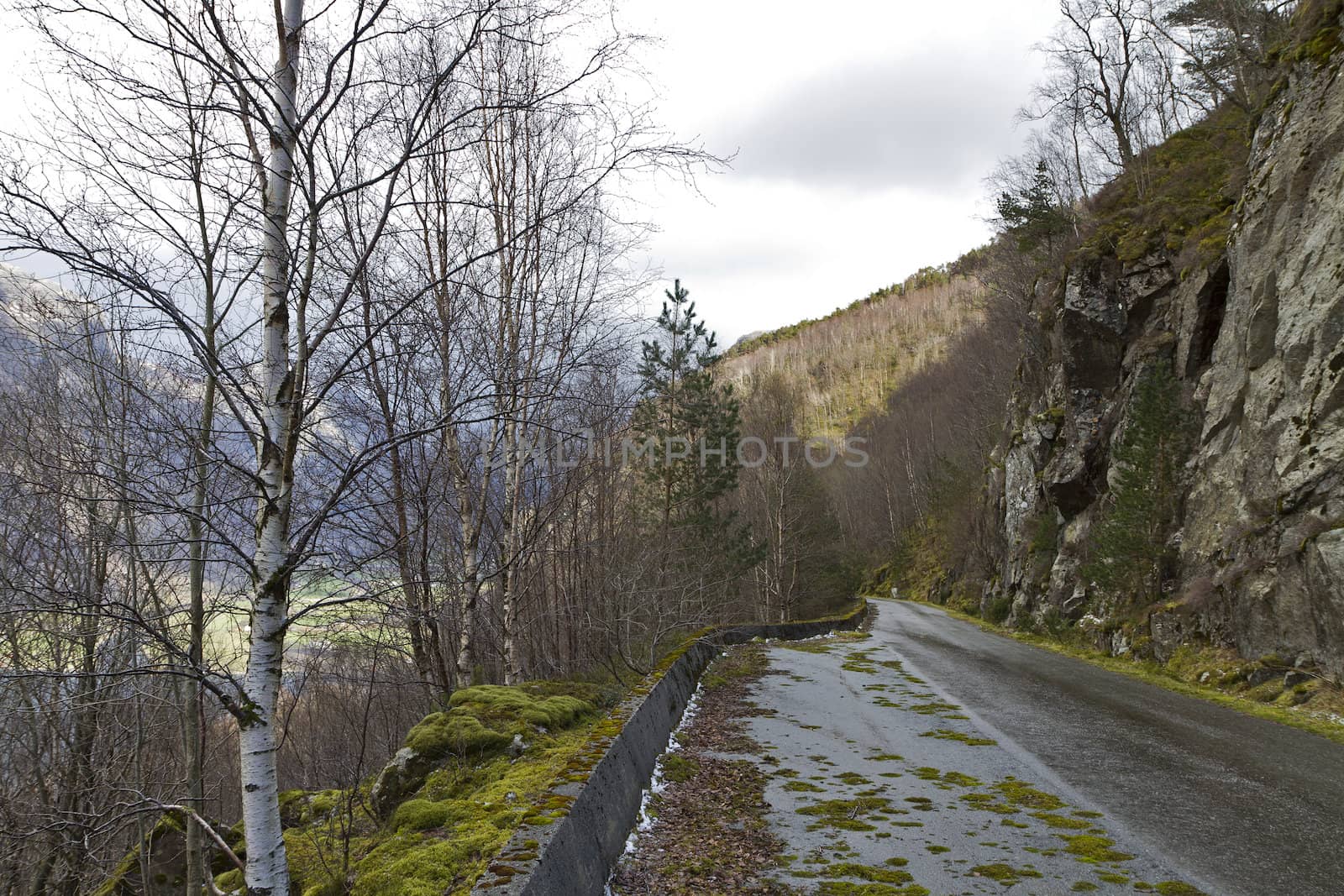 unused, run-down road in rural landscape - norway