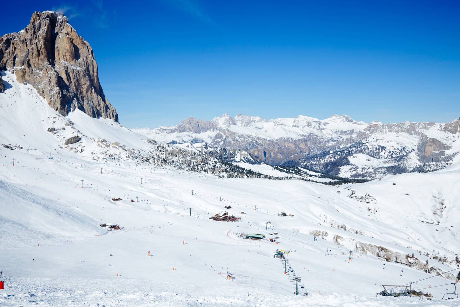 View of a ski resort area in Italy