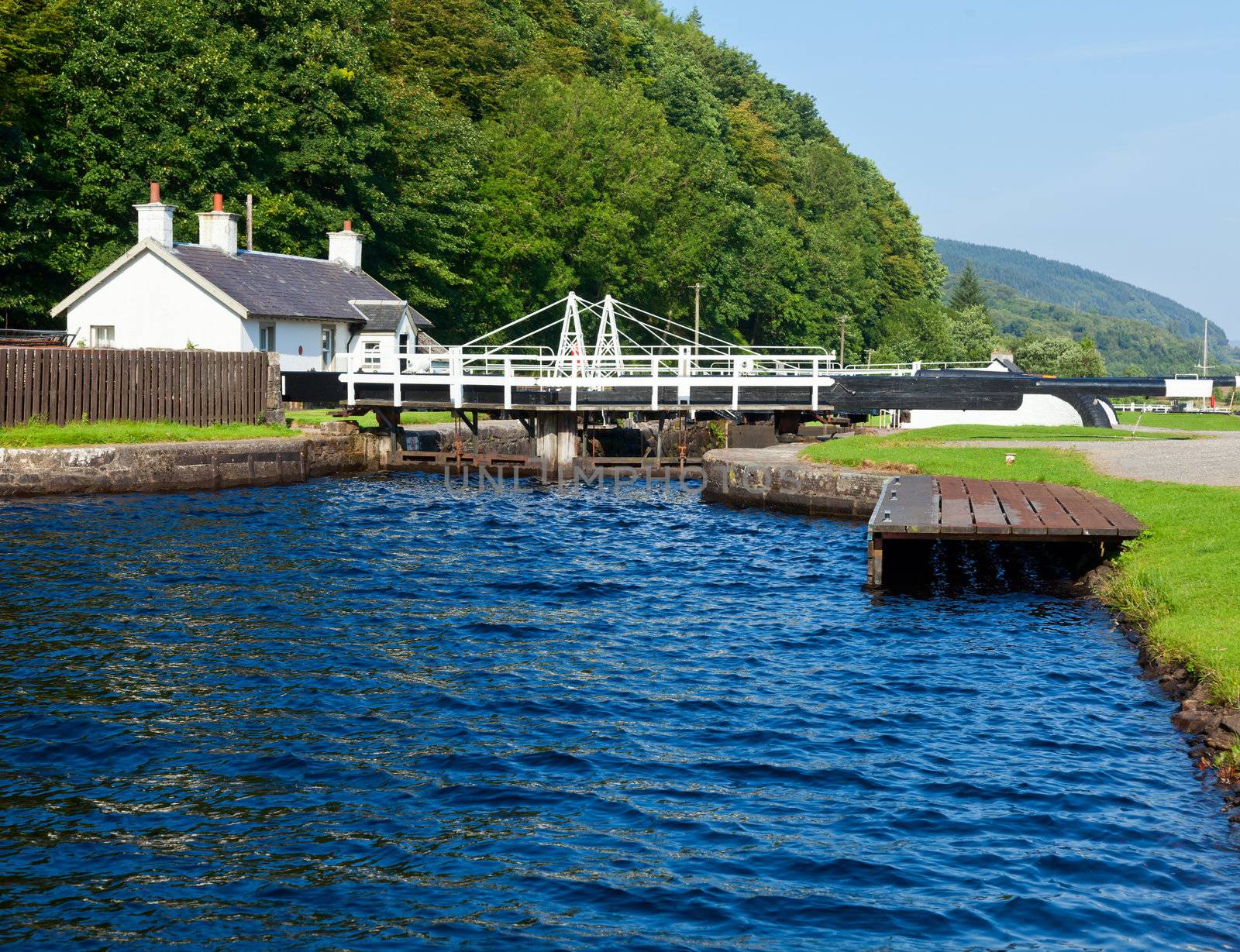 Closed lock on the Crinan Canal in Scotland