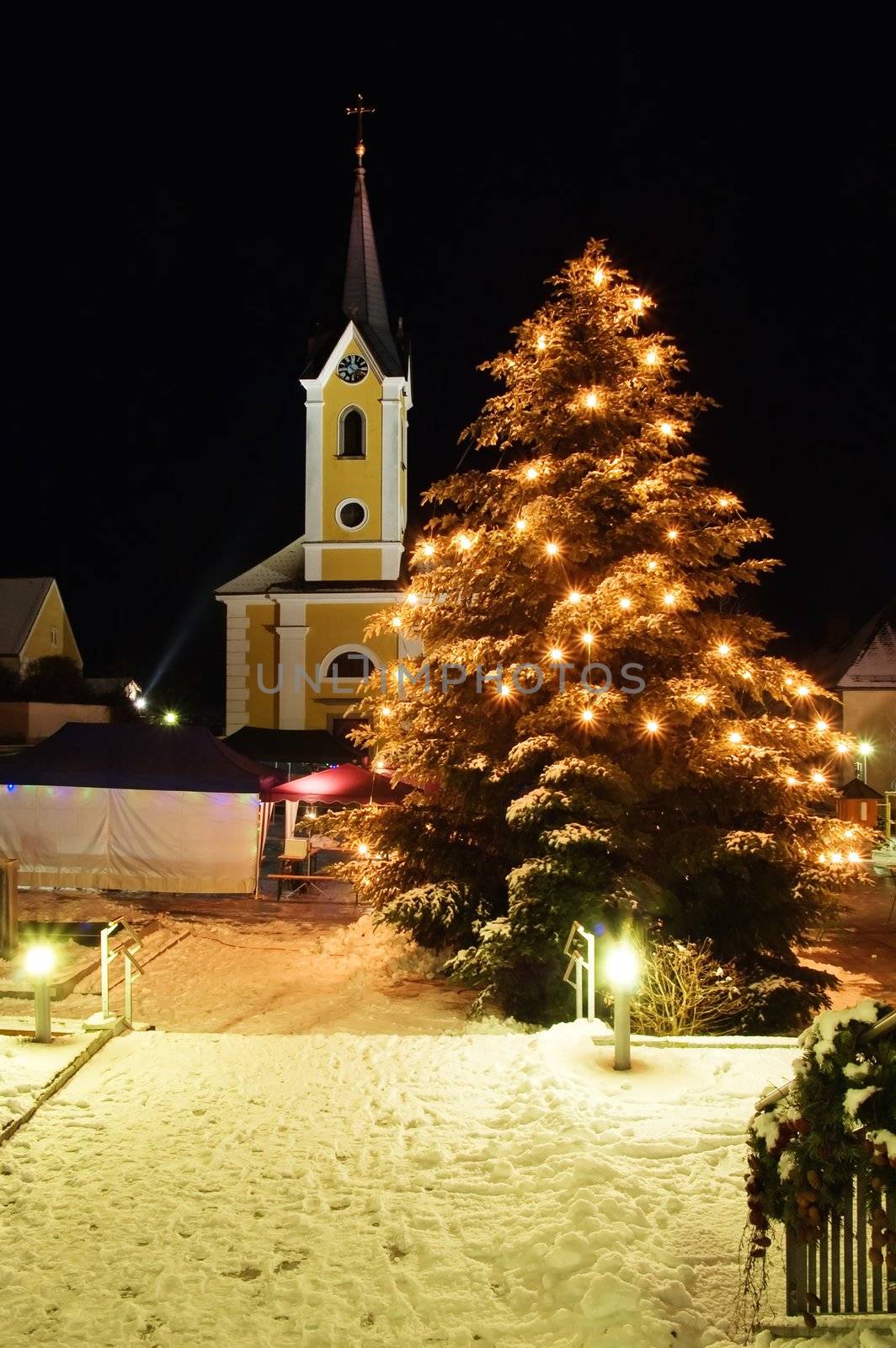 Christmas Scene in an Austrian Village