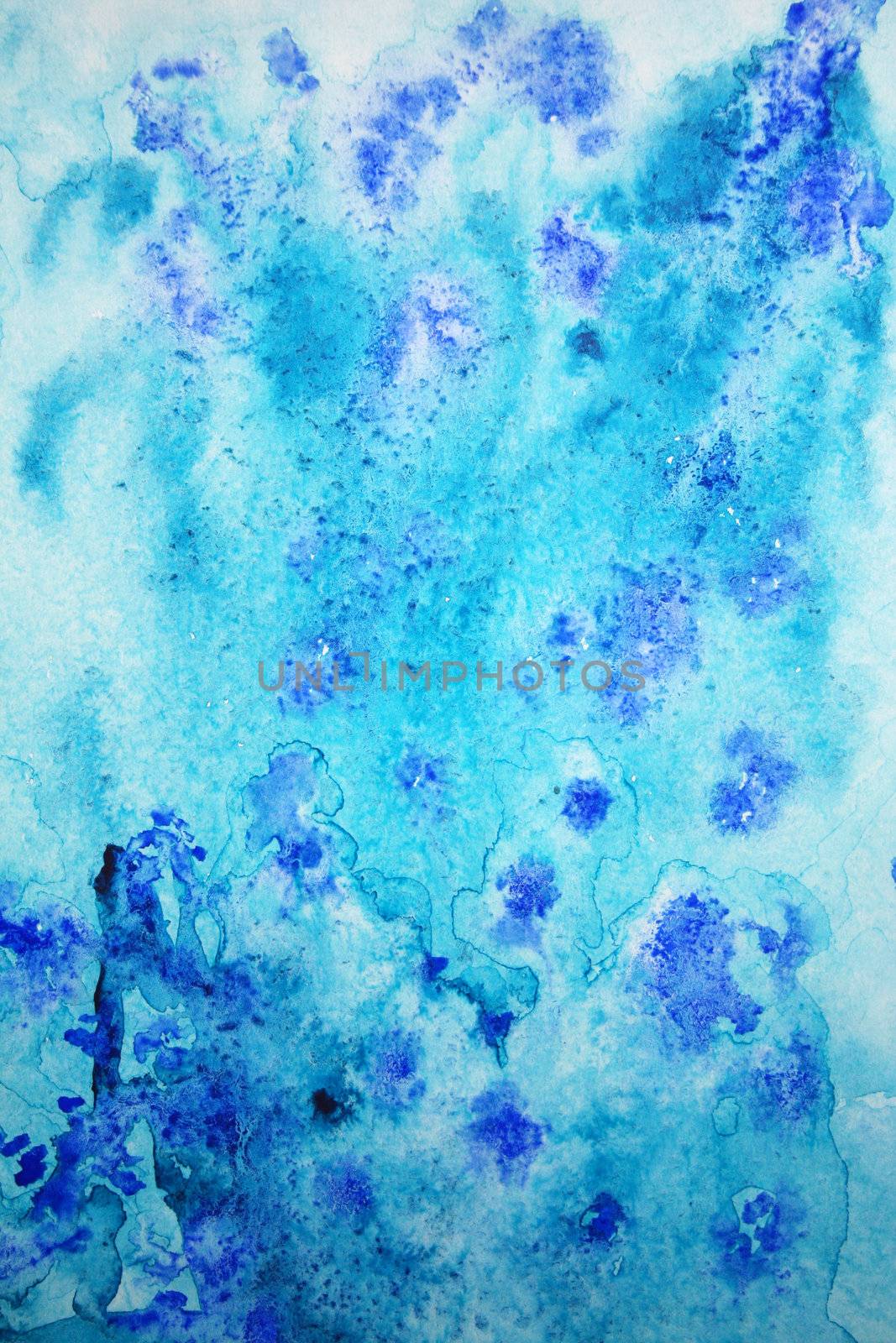 Abstract watercolor background with colorful different layers on paper texture