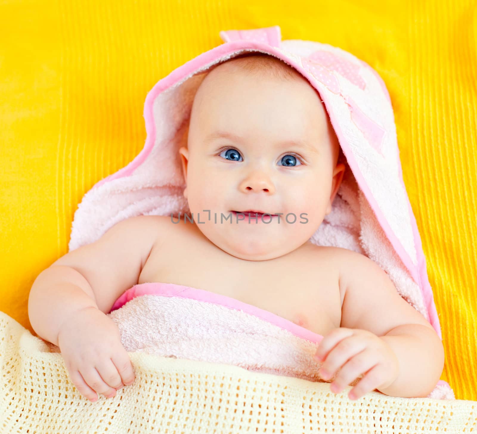 Infant in towel by naumoid