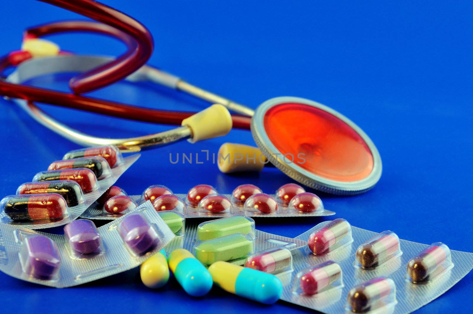 Pills and stethoscope by ben44