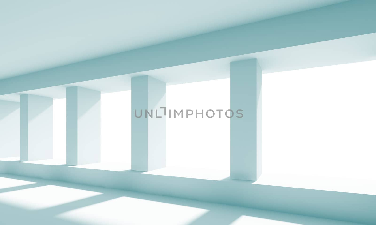 3d Illustration of Blue Abstract Architecture Background