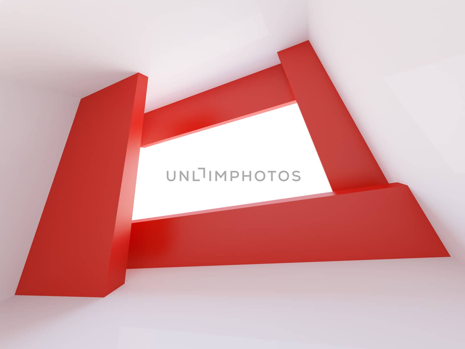 3d Illustration of Red Abstract Architecture Background