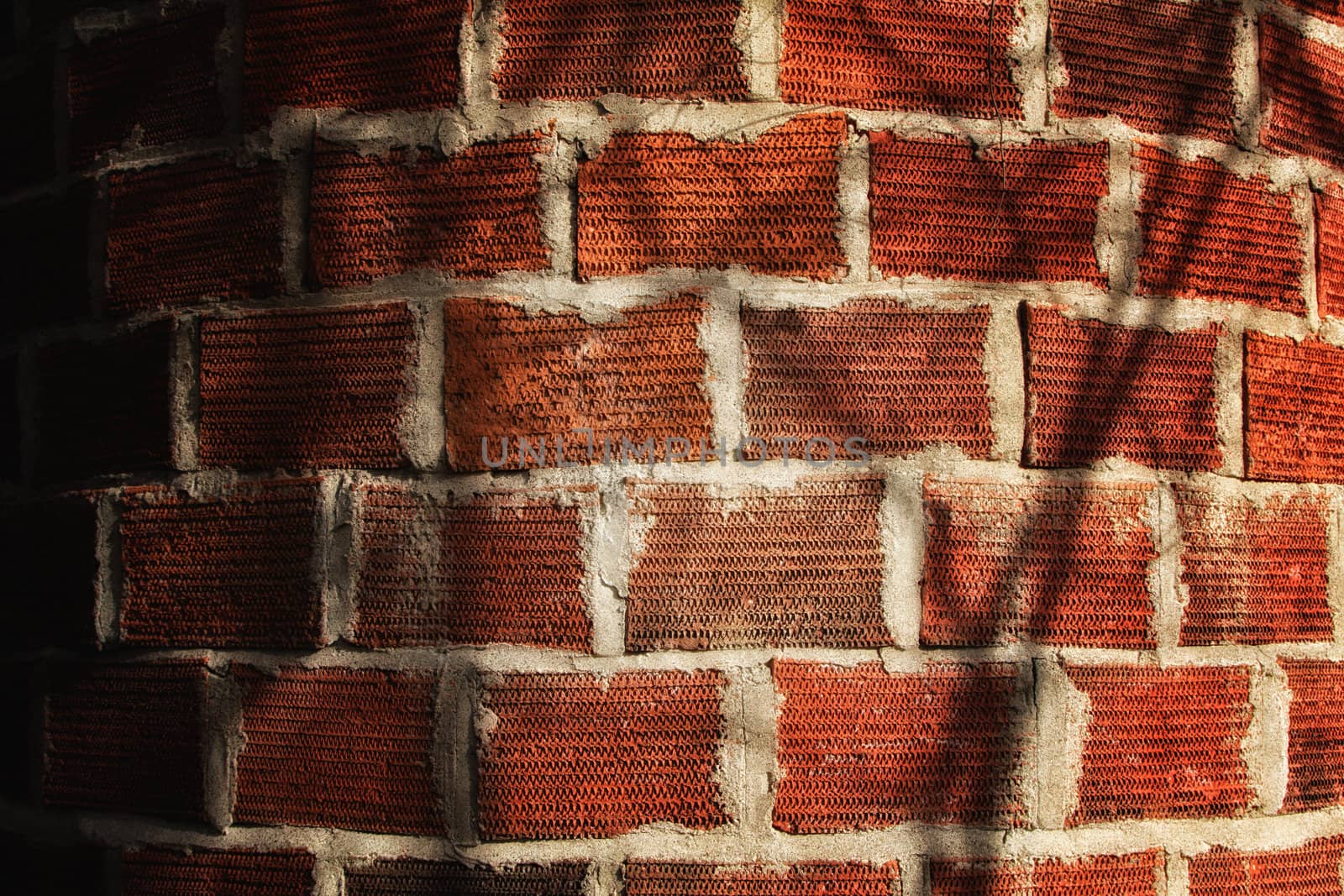 Honeycombed Brick Backdrop or Background of Old Silo.