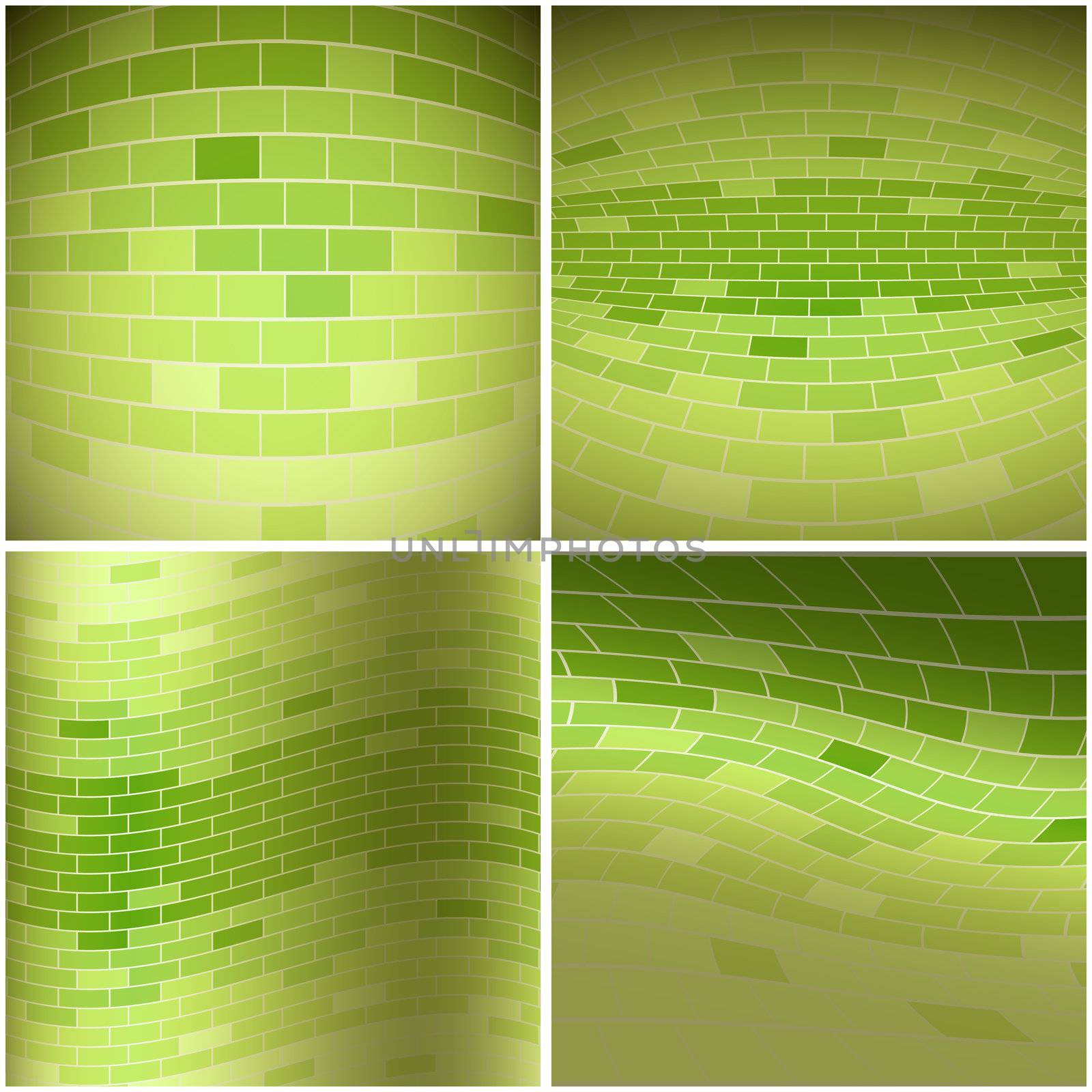 new set of royalty free abstract backgrounds with green bricks can use like wallpapers