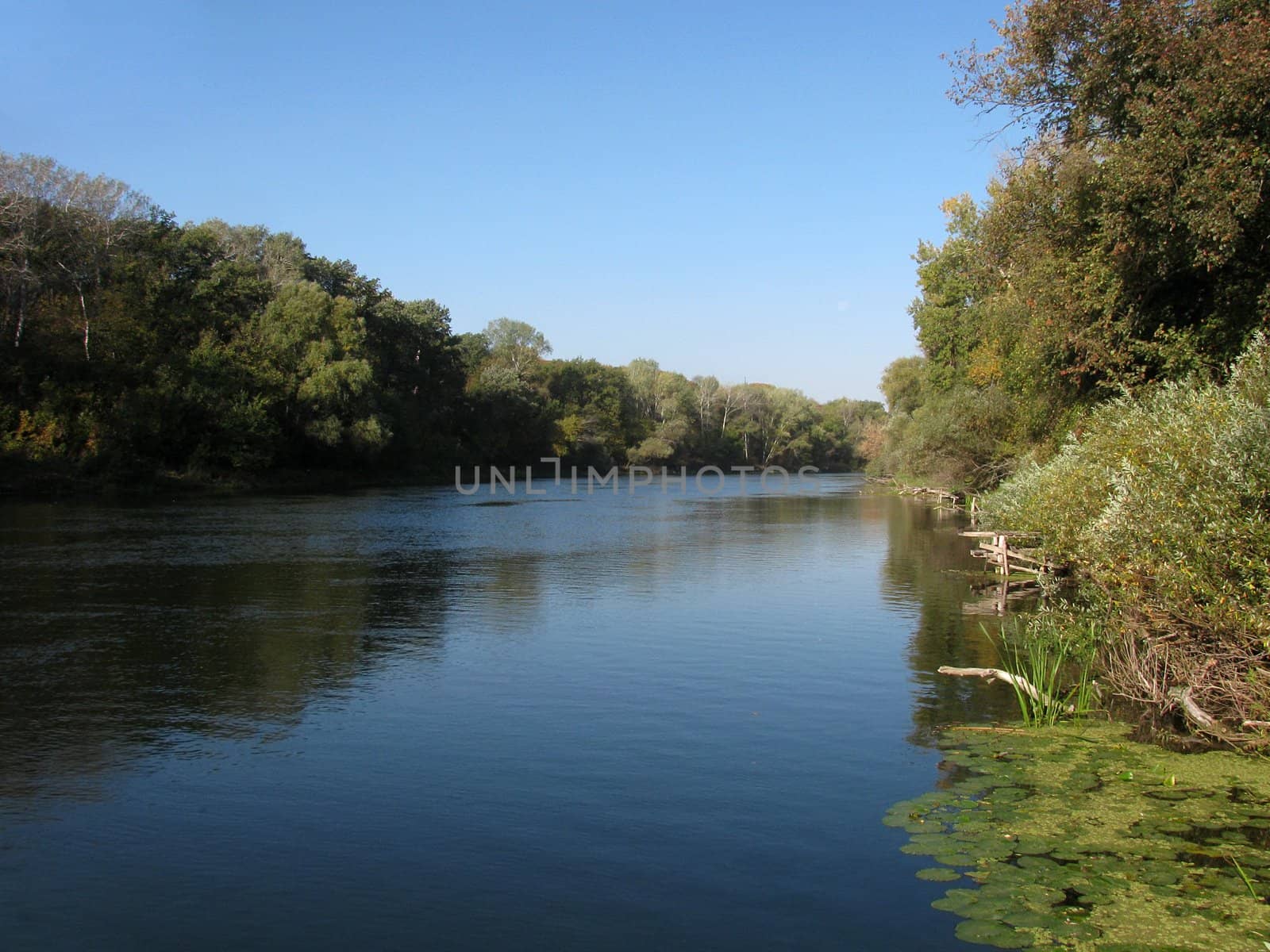 view on Seversky Donets river at fall