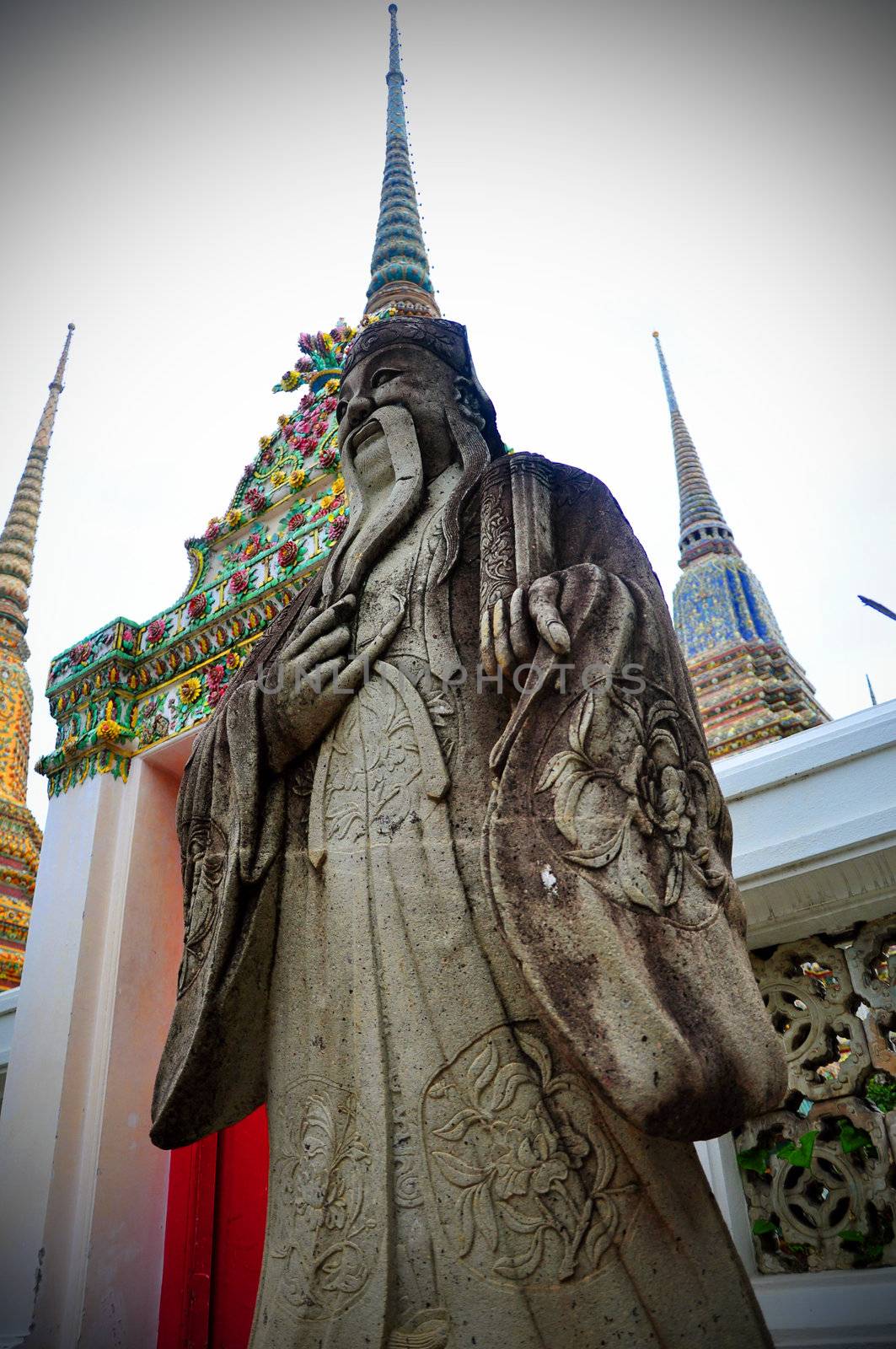 Plaster statue at Poe temple, Thailand