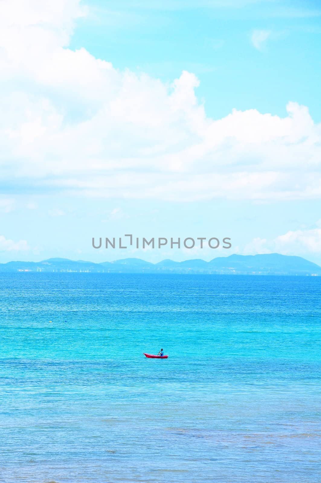 Alone kayak at Lhan island, Thailand