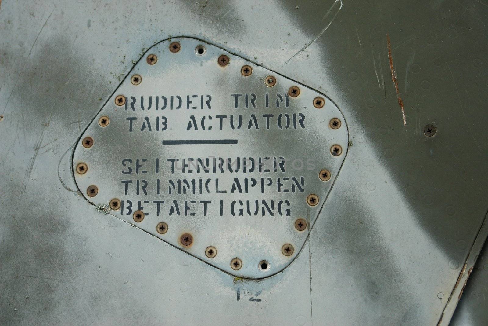 Detail of an old grungy military aircraft!.NO COPYRIGHT ISSUE!!!! ONLY INSTRUCTIONS IN ENGLISH AND GERMAN!!!.