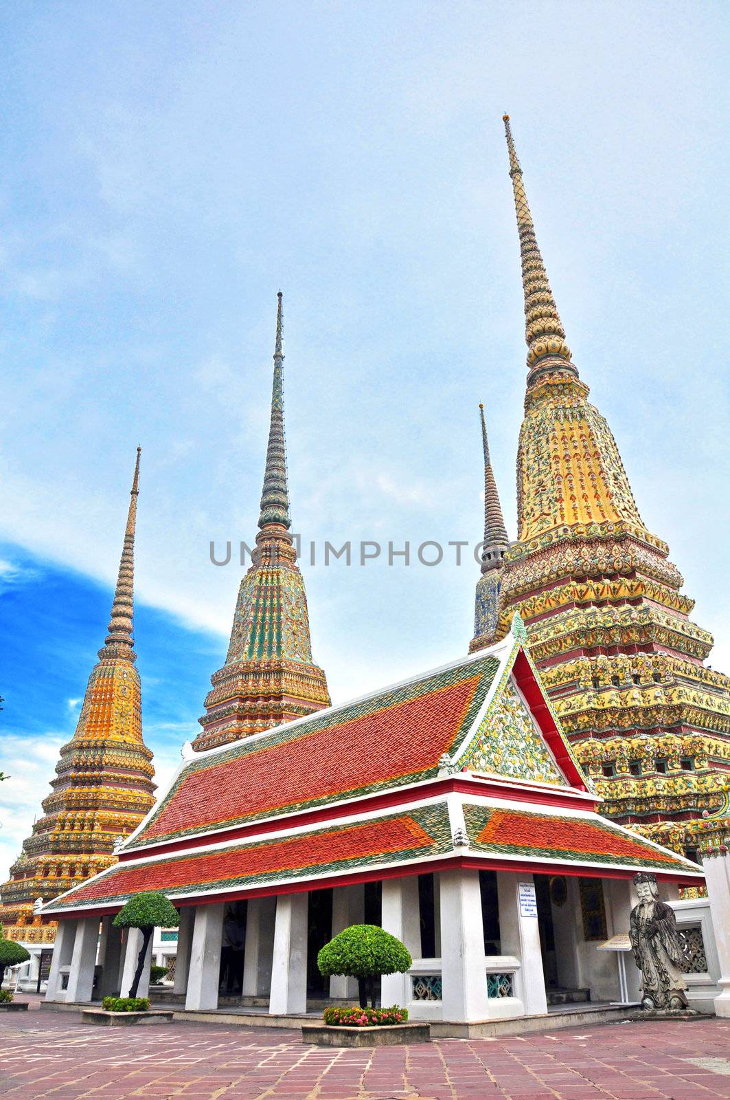 Stupa and pavilion at Poe temple, Thailand