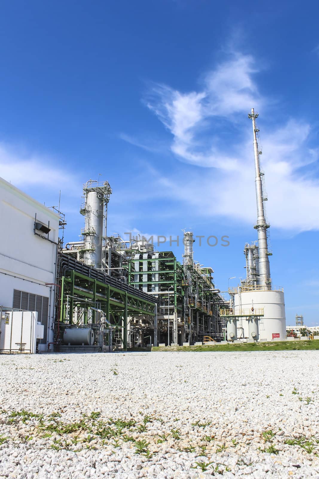 Petro and chemical factory with blue sky