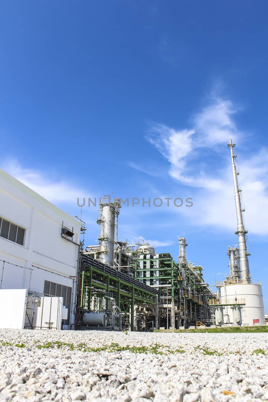 Petro and chemical factory with blue sky