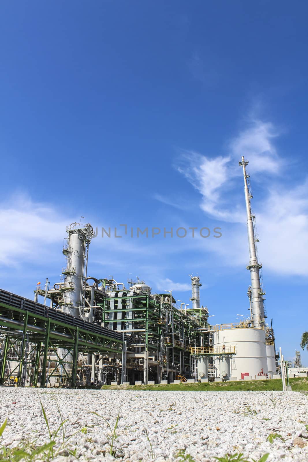 Petro and chemical factory with blue sky
