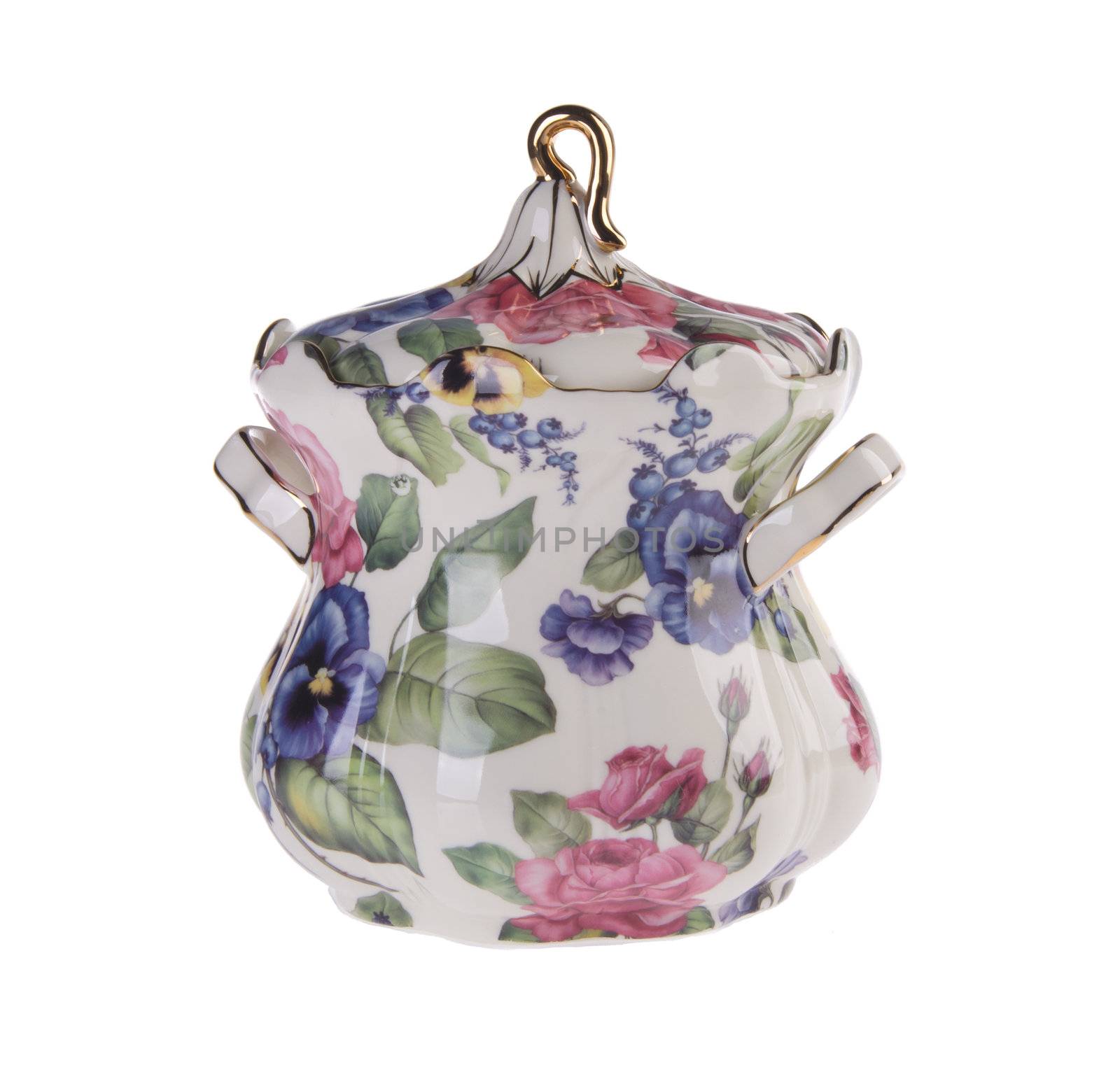 Ceramics jar on the background