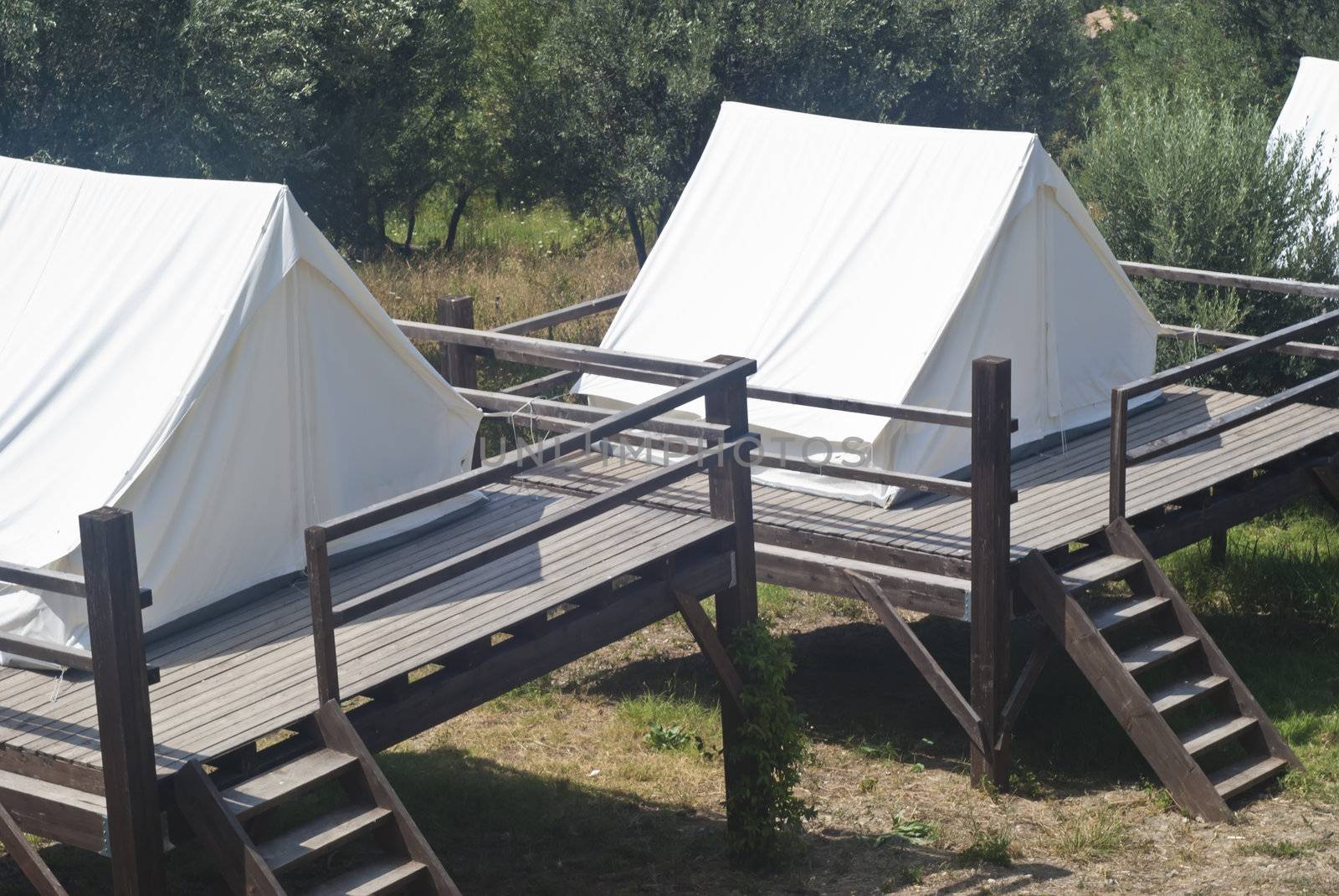 tents in touristic camping . Acquedolci, Messina, Sicily