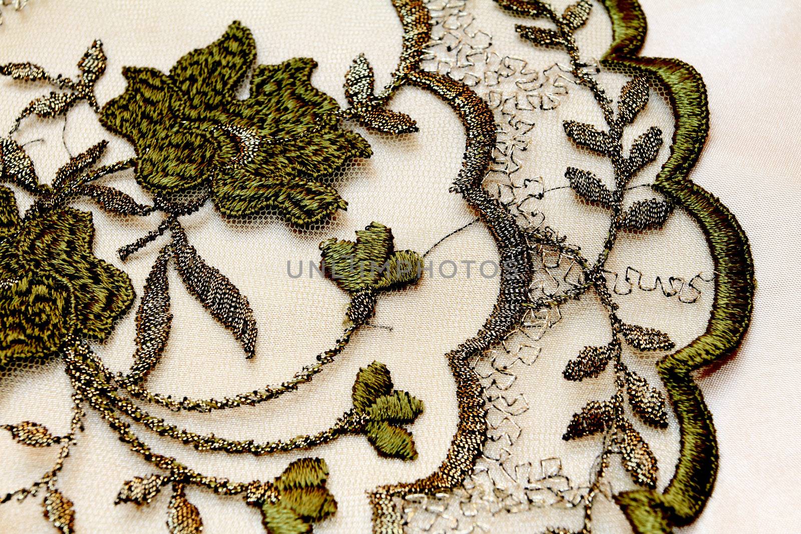 Green textile background by Nneirda