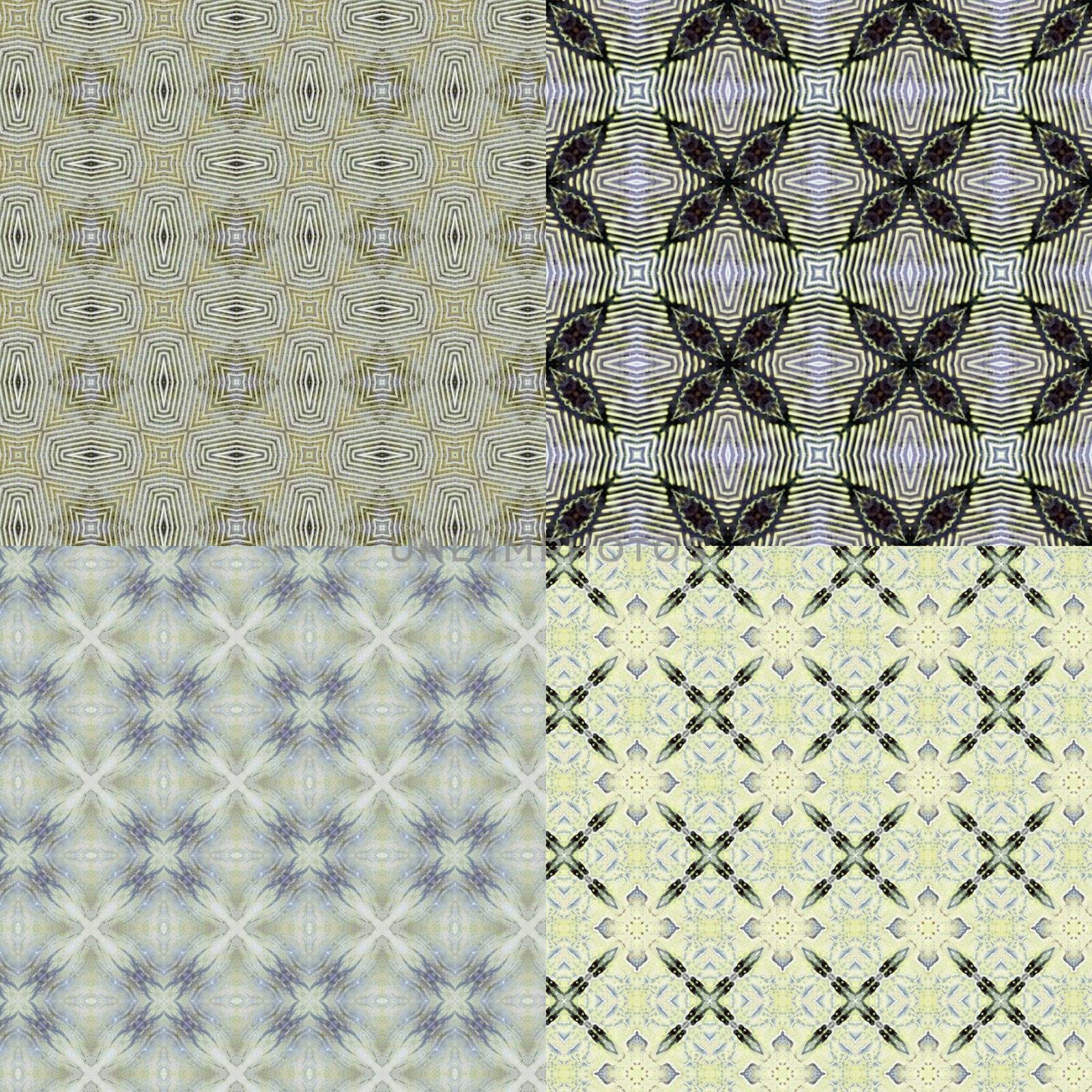 Set vintage shabby background with classy patterns. Geometric or floral pattern on paper texture in grunge style.