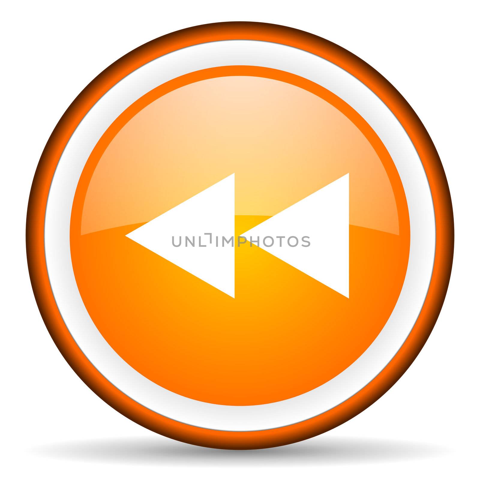 scroll orange glossy circle icon on white background