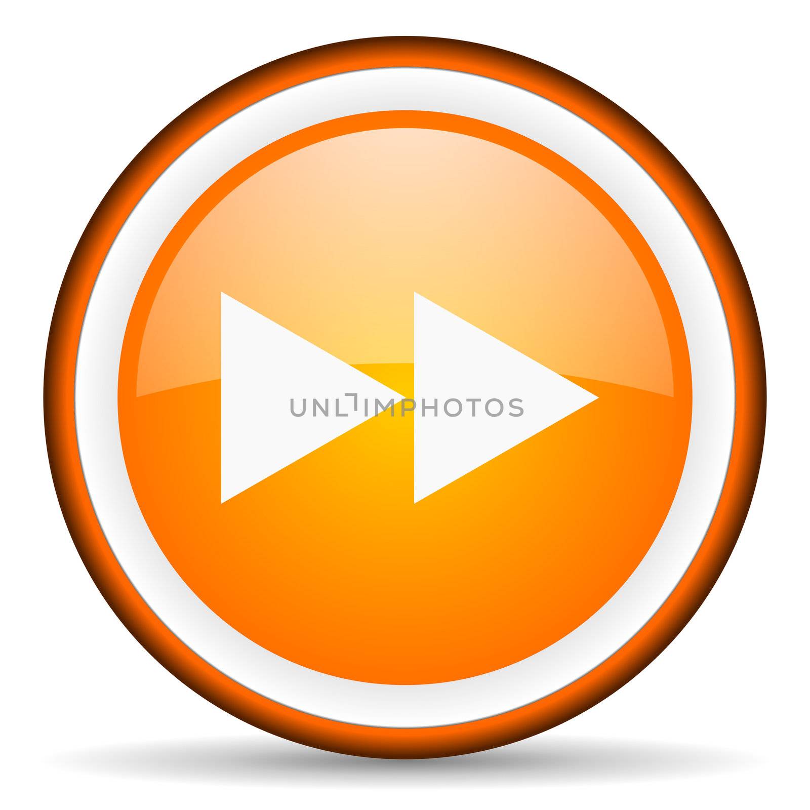 scroll orange glossy circle icon on white background