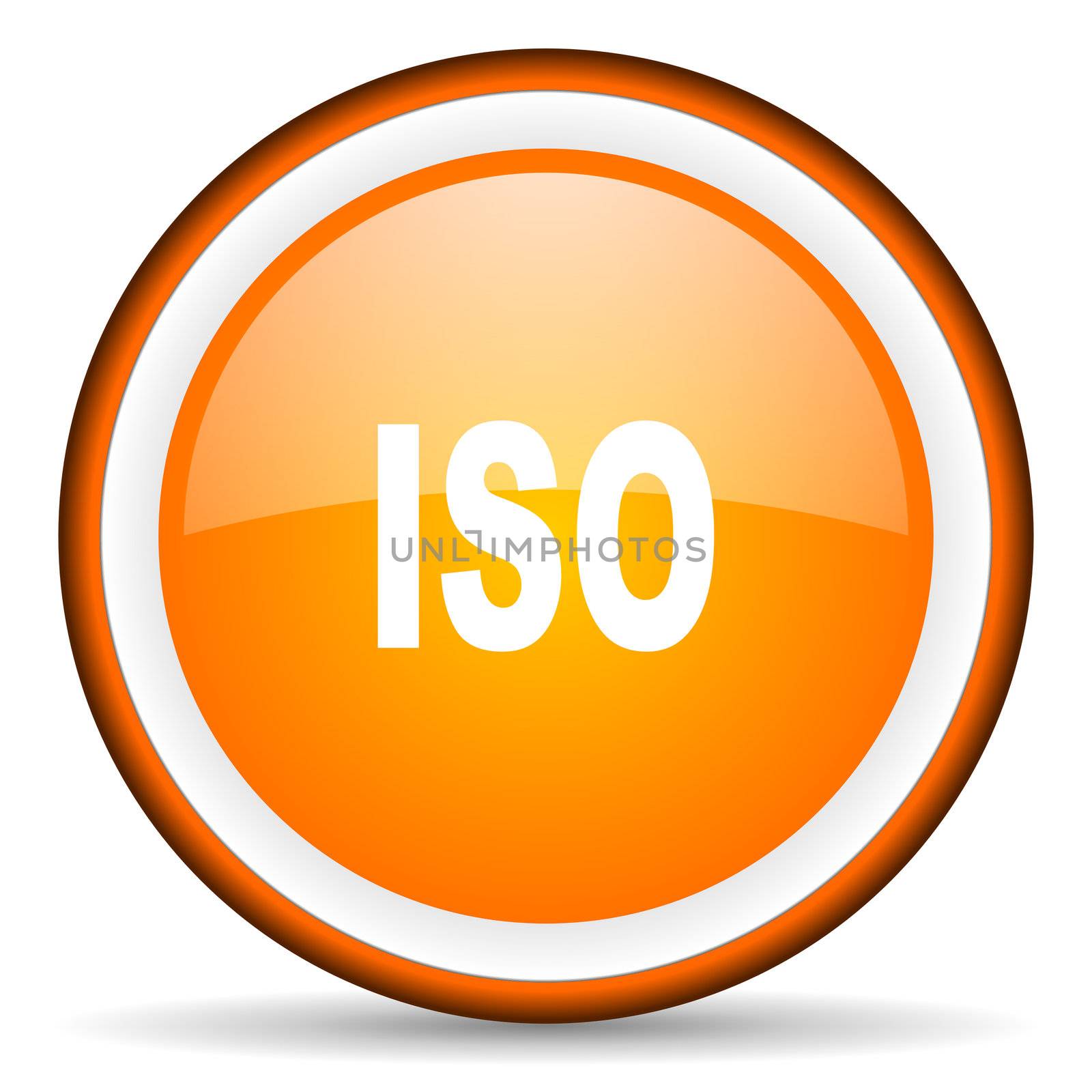 iso orange glossy circle icon on white background