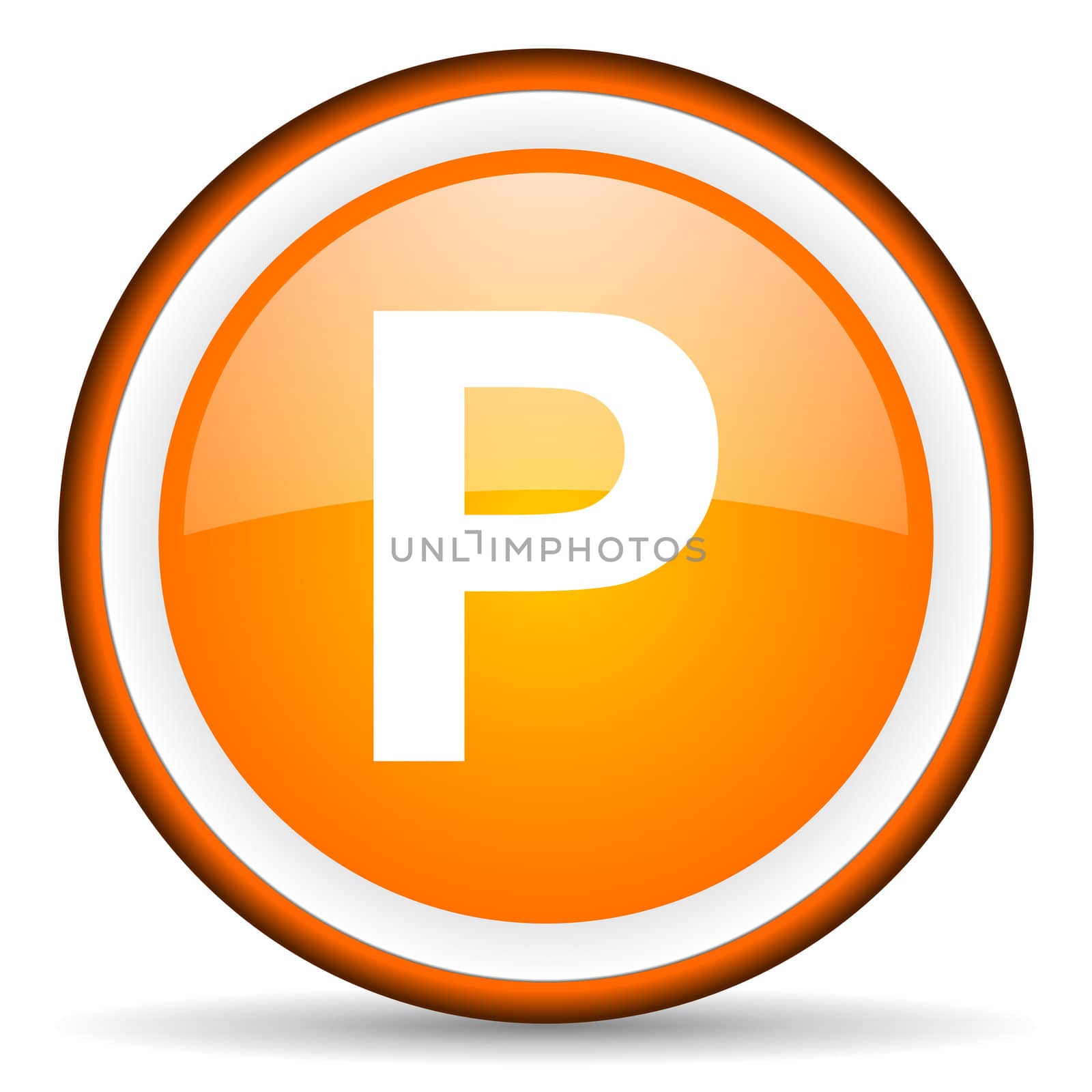 park orange glossy circle icon on white background