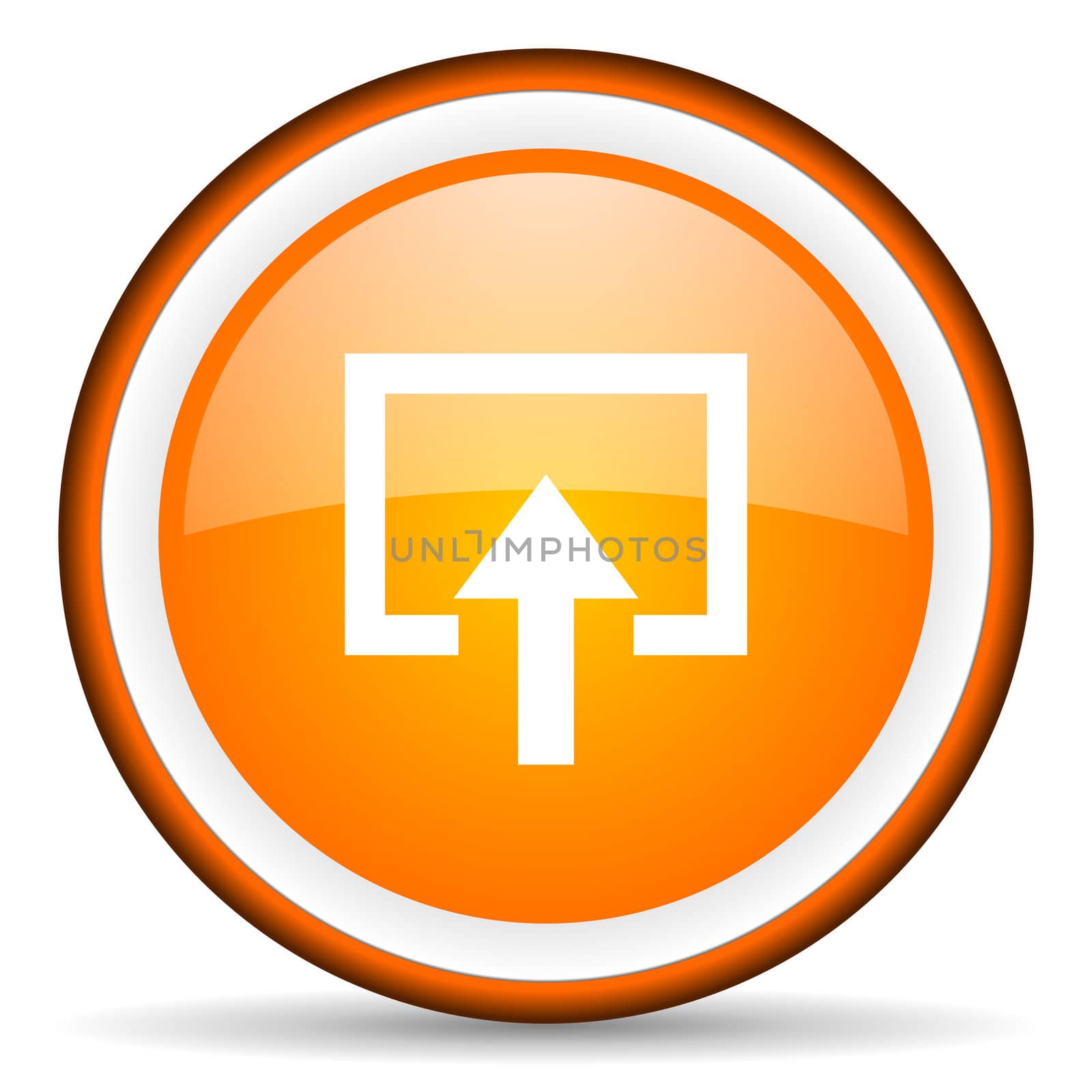 enter orange glossy circle icon on white background
