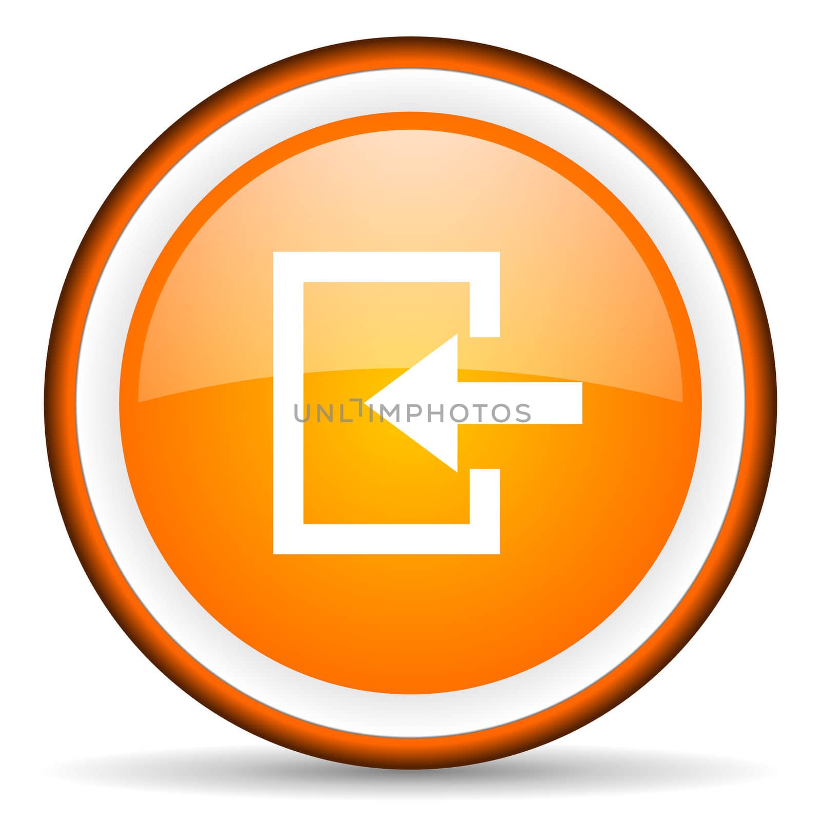 enter orange glossy circle icon on white background