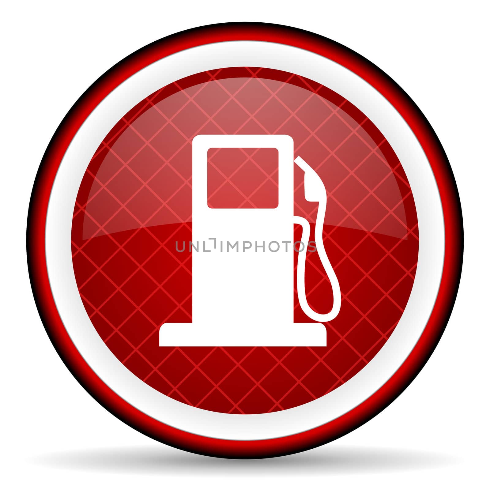 fuel red glossy icon on white background